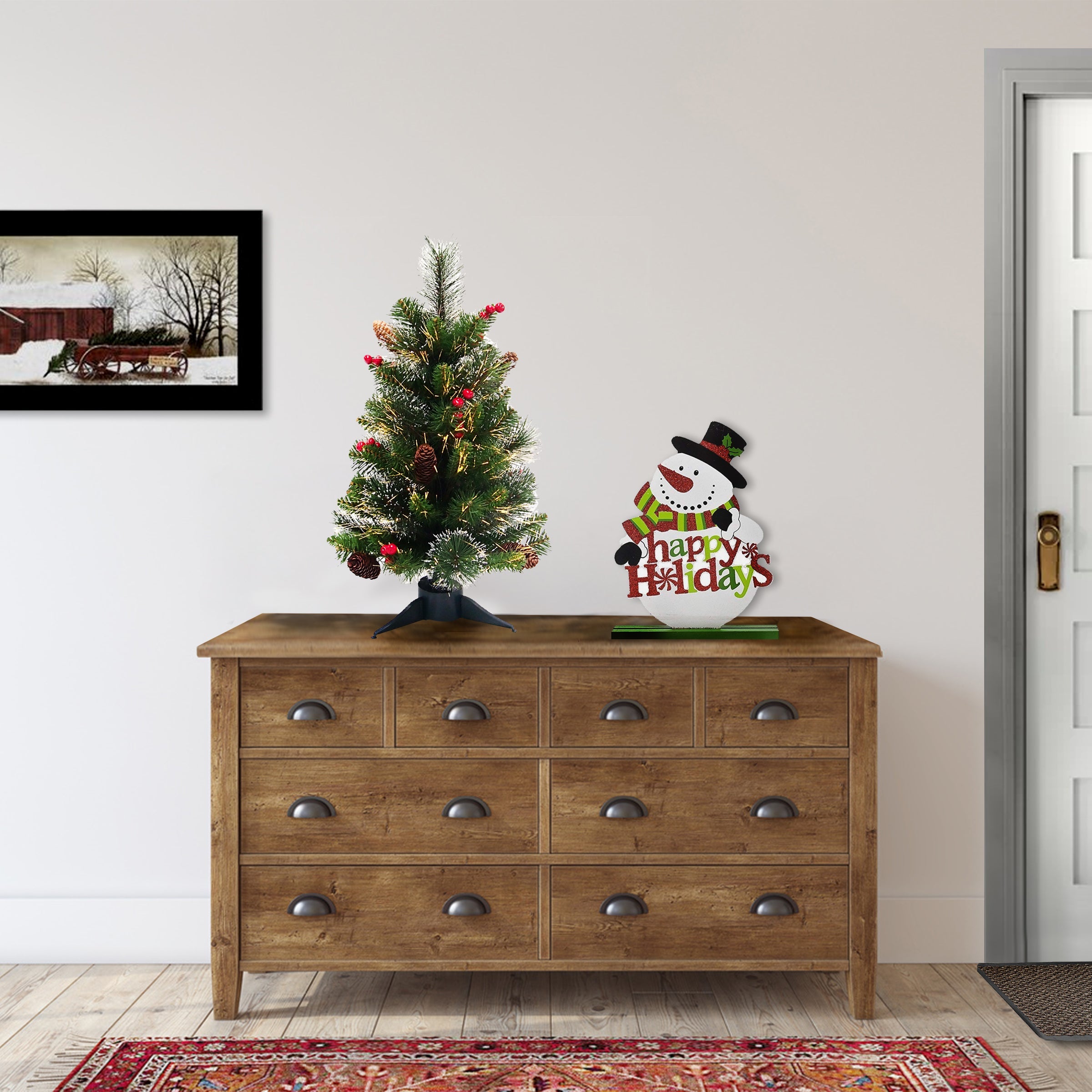 24 in.Pre-Lit Fiber Optic Crestwood Tree