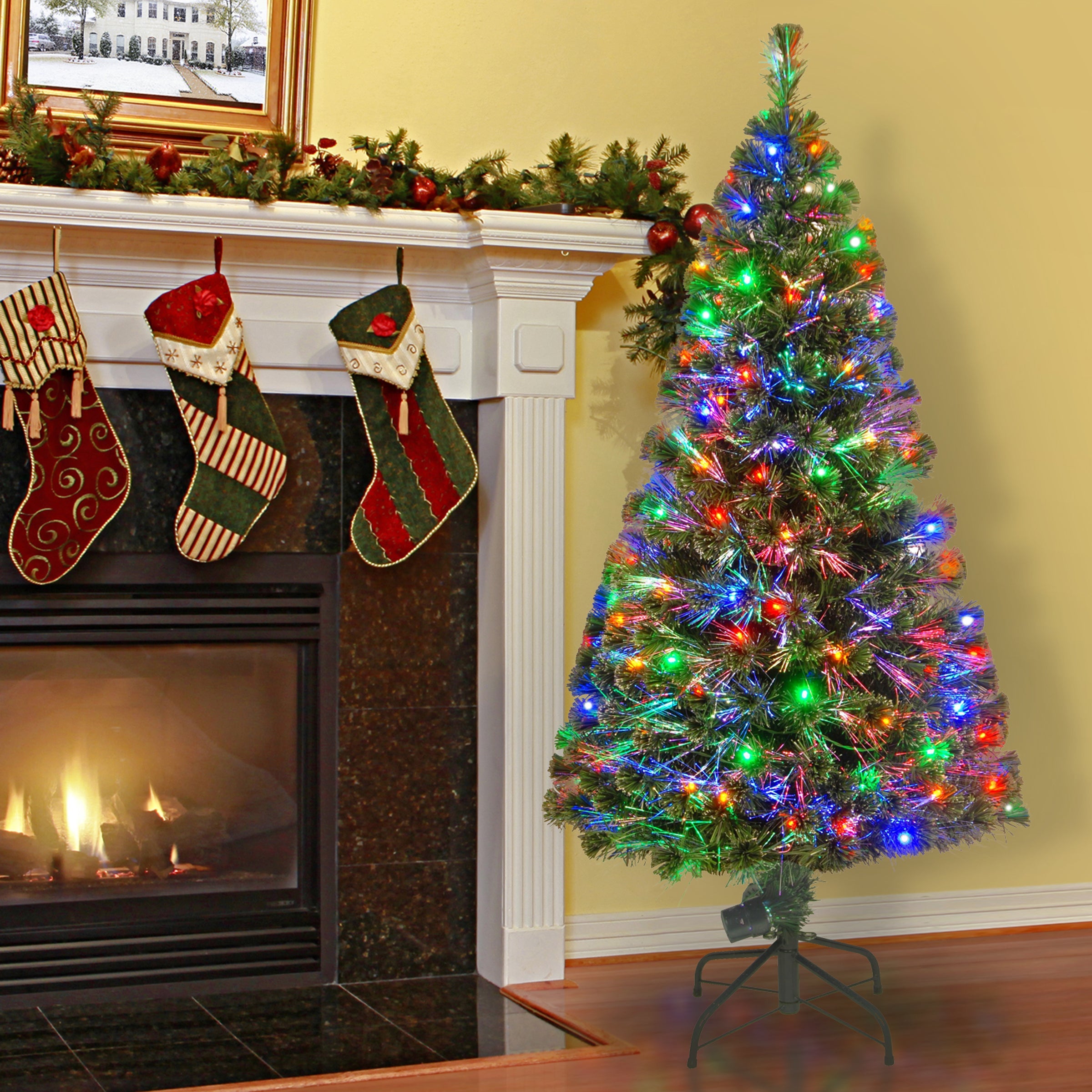 5 ft. Pre-Lit Fiber Optic Evergreen Tree with LED Lights