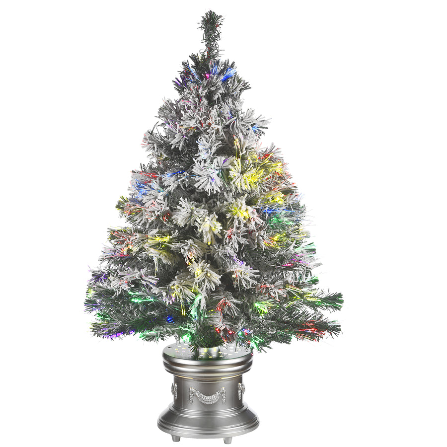 36 in. Fiber Optic Evergreen Flocked Tree