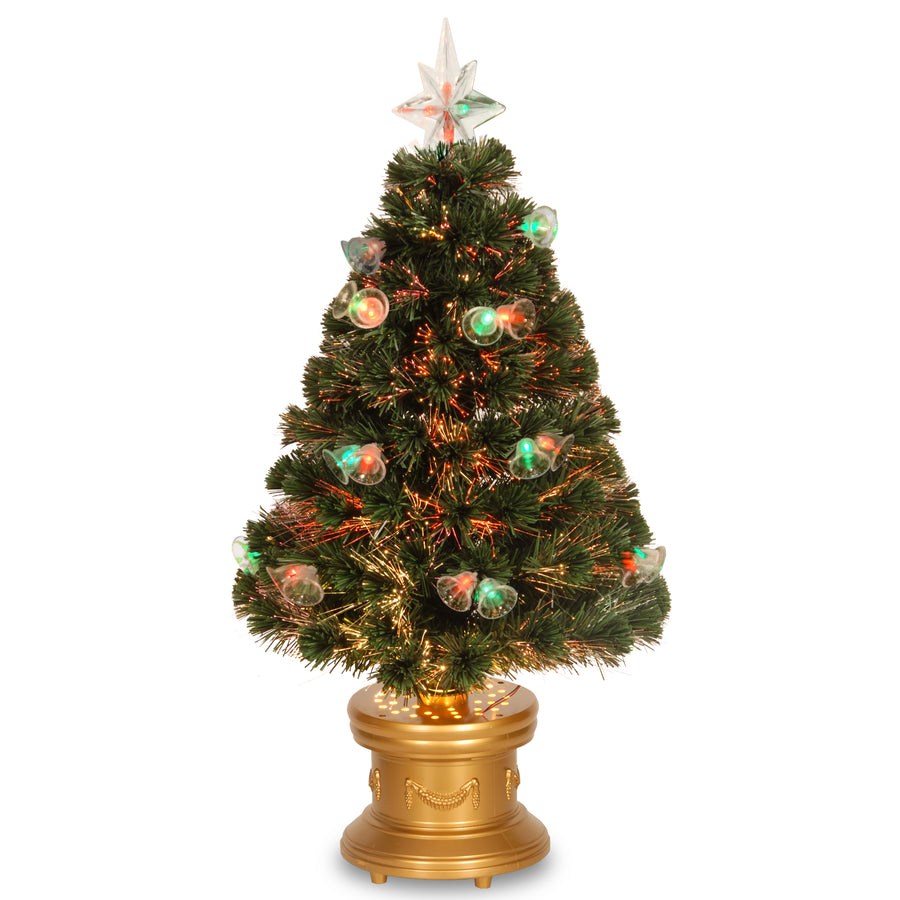 36 in. Pre-Lit Fiber Optic Fireworks Double Bell Tree
