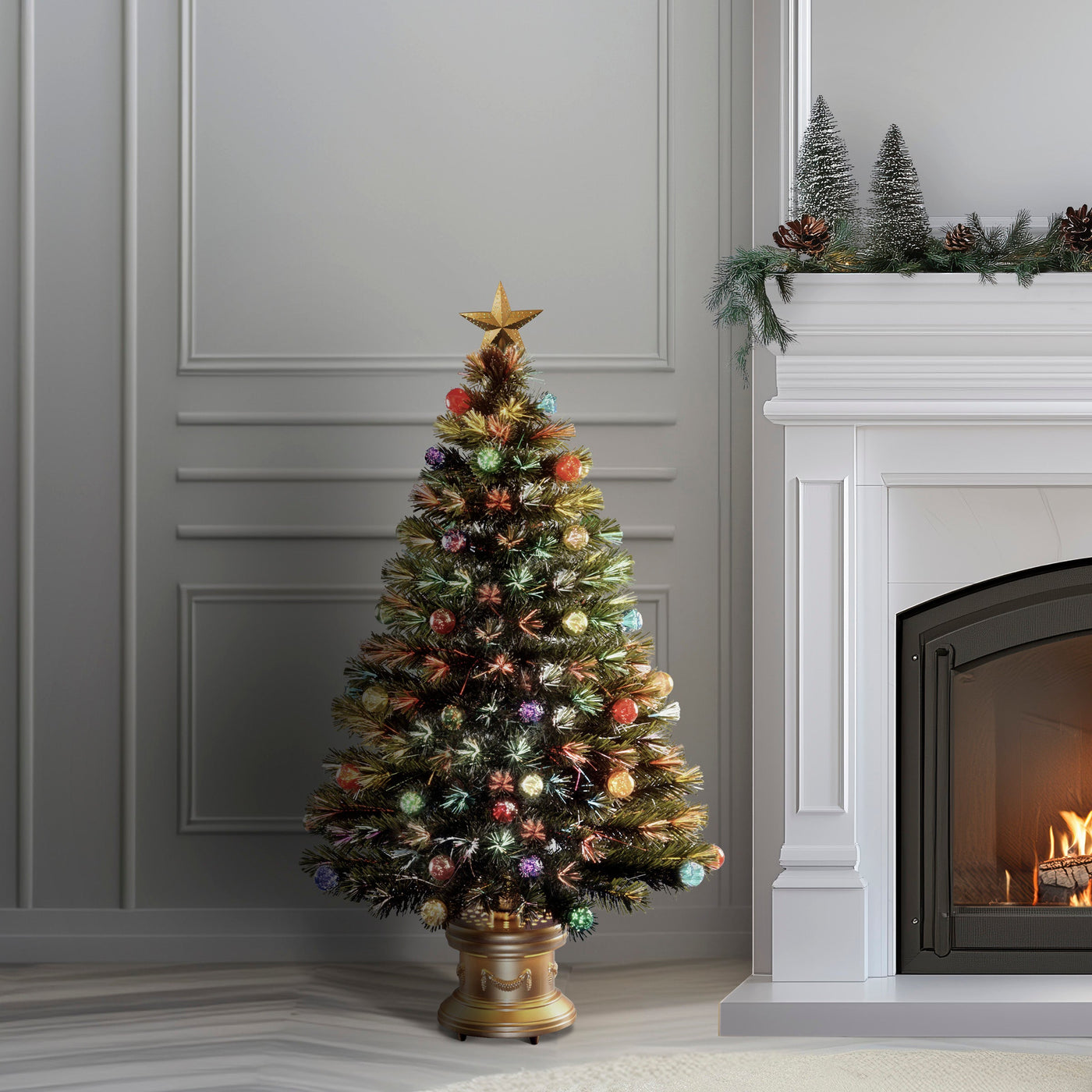 4 ft. Pre-Lit Fiber Optic Tree