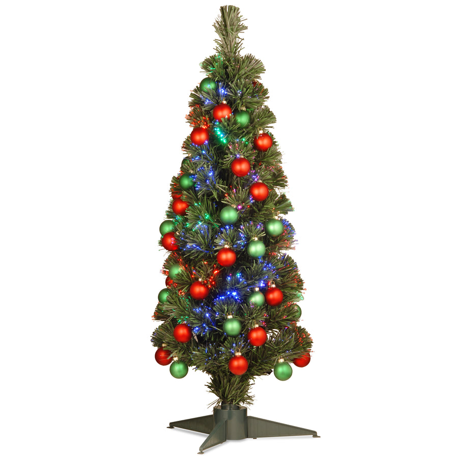 36 in. Pre-Lit Fiber Optic Fireworks Ornament Tree