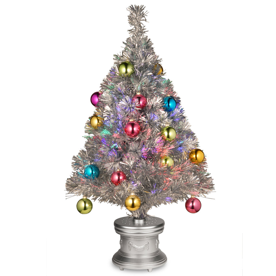 32 in. Pre-Lit Fiber Optic Fireworks Ornament Tree