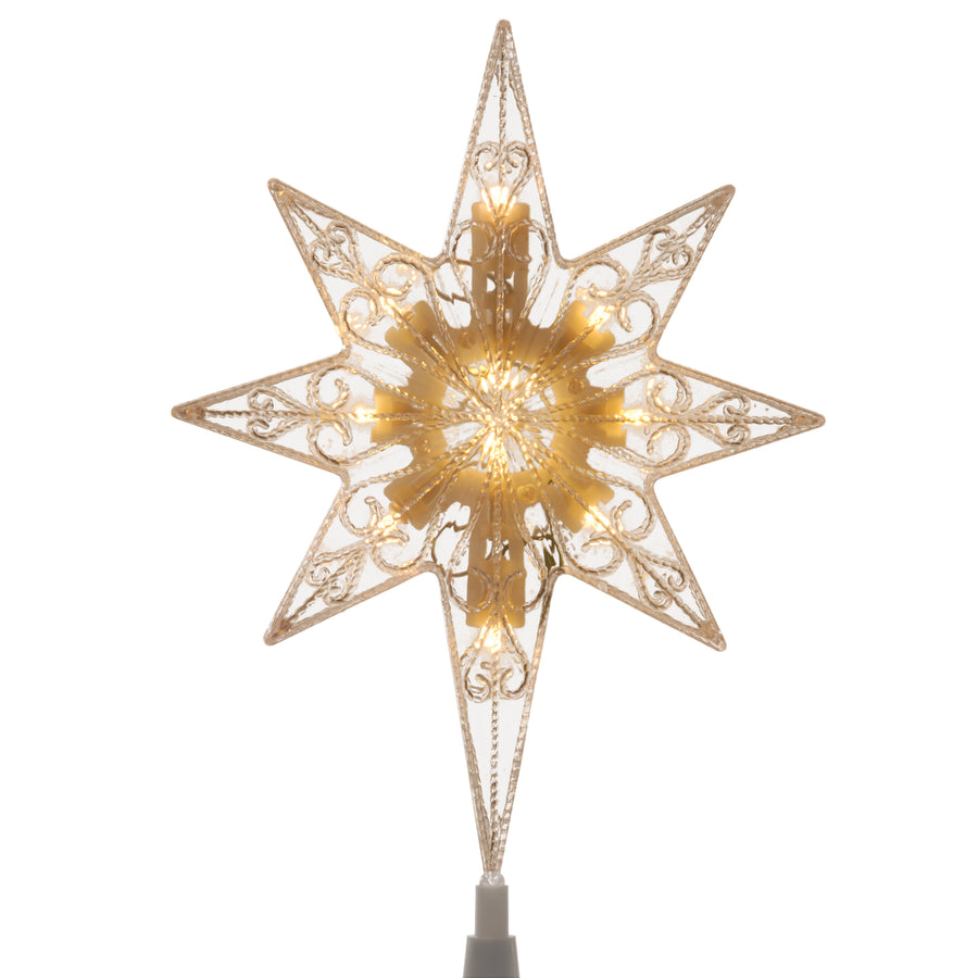 11" Tree Top Star with Warm White LED Lights
