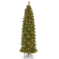 6.5 ft. Pre-Lit Tacoma Pine Pencil Slim Tree with Clear Lights