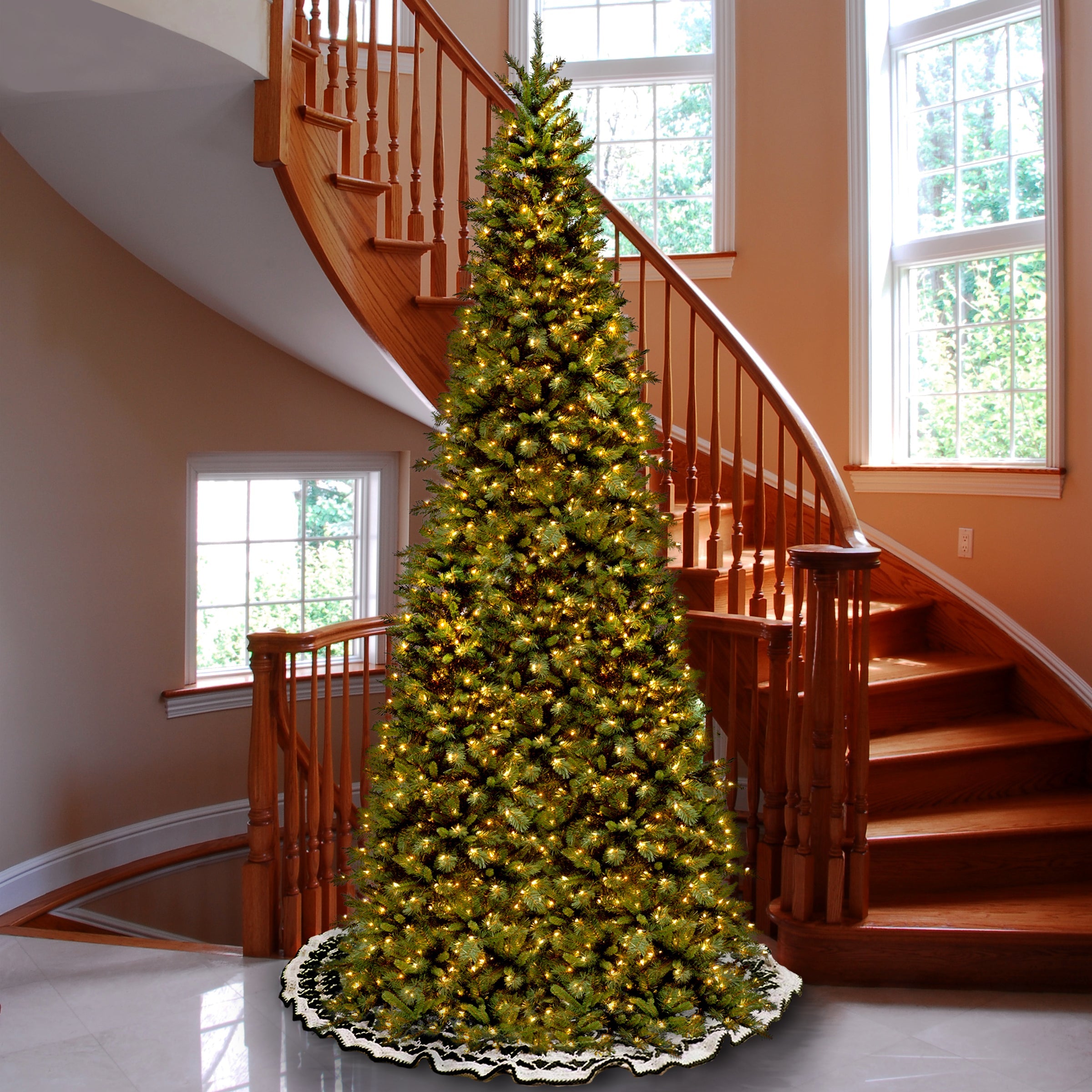 10 ft. Pre-Lit Tiffany Fir Slim Tree with Clear Lights