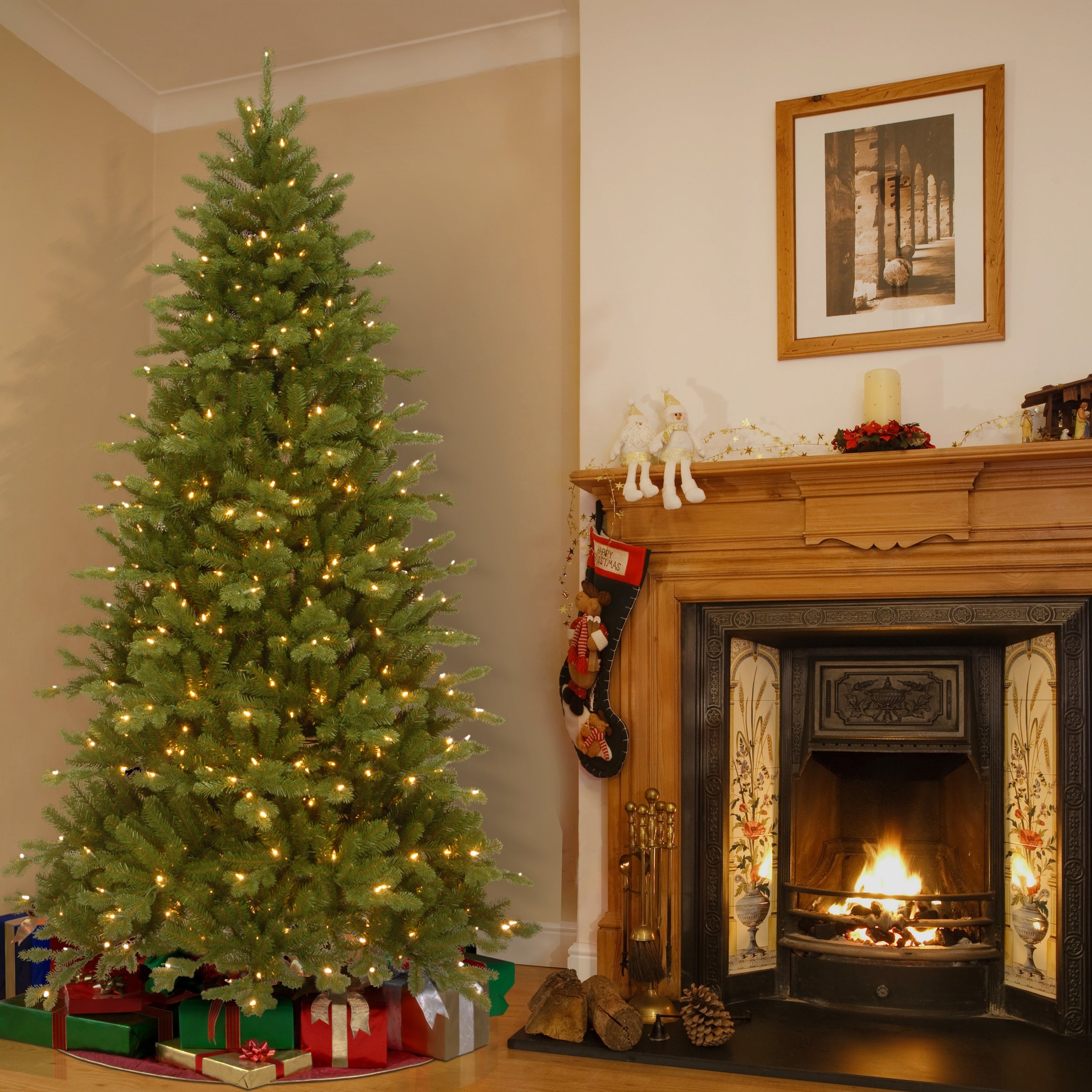 7.5 ft. Pre-Lit Northern Spruce Memory-Shape Tree with PowerConnect Dual Color LED Lights and Music Match