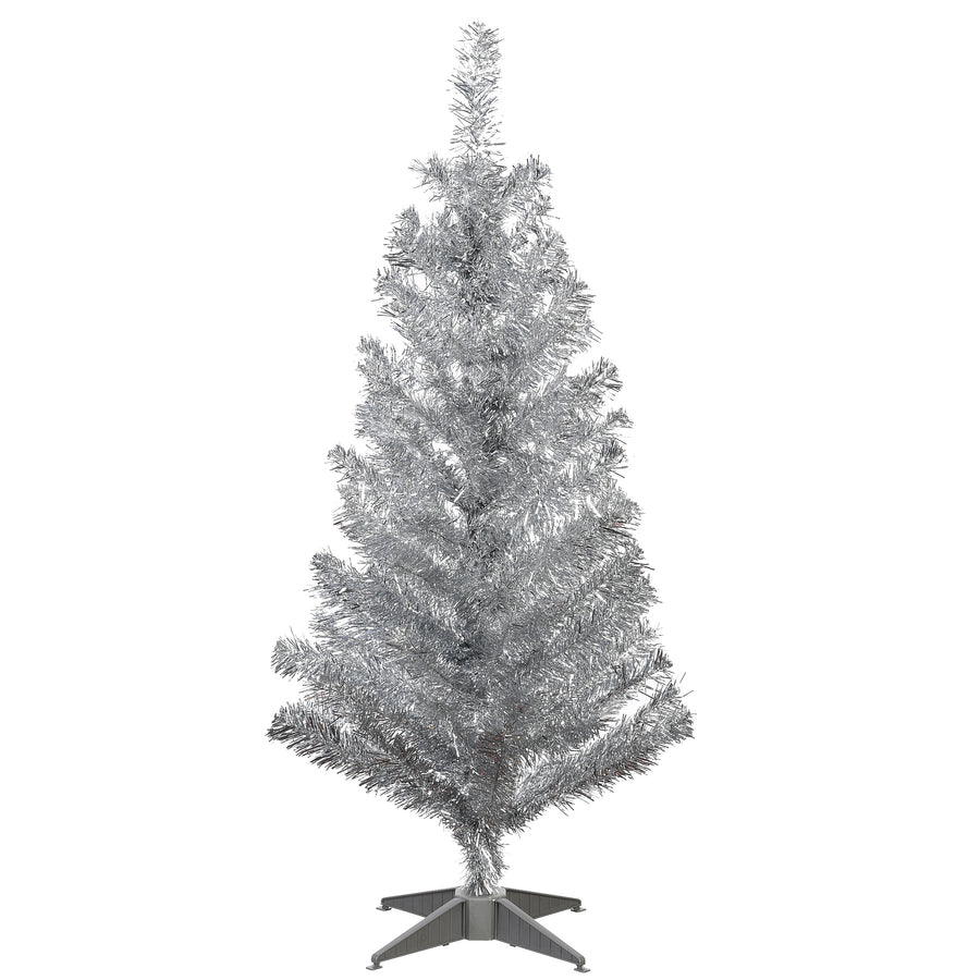 3 ft. Tinsel Collection Silver Tree