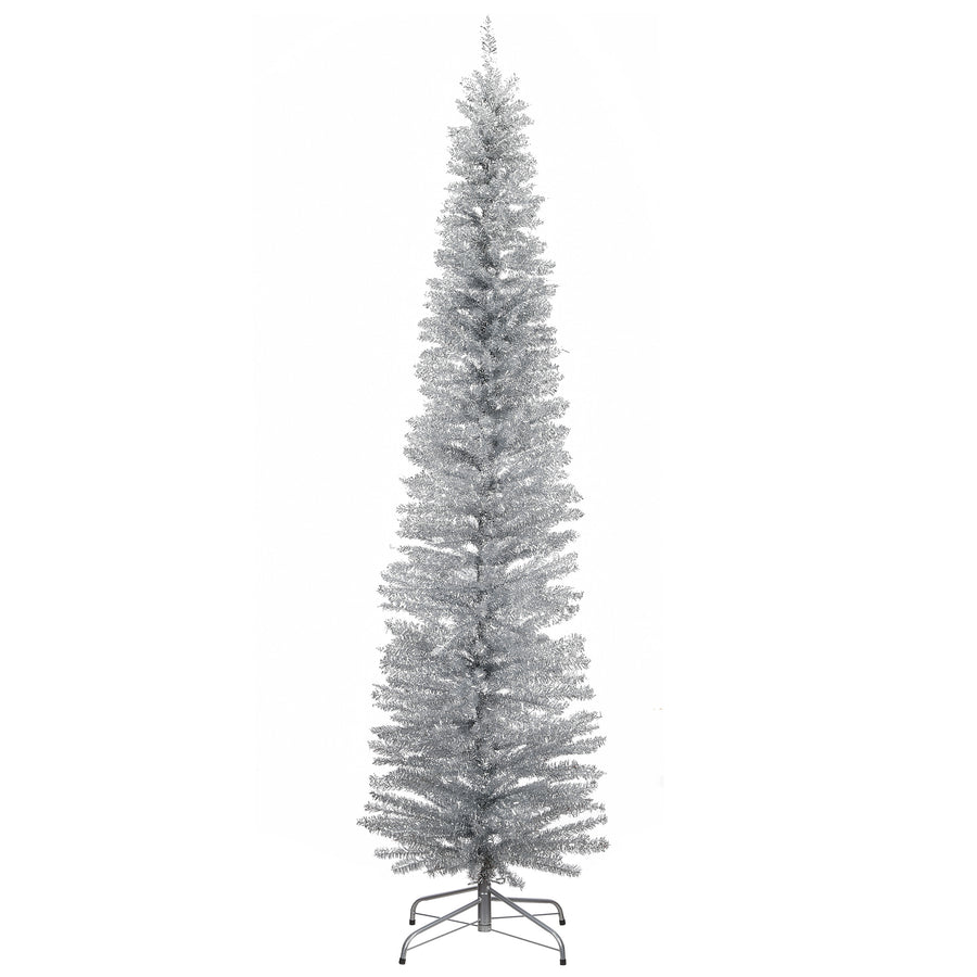 7 ft. Tinsel Collection Silver Tree
