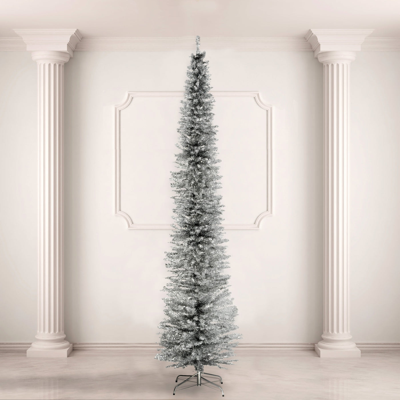 9 ft. Tinsel Collection Silver Tree