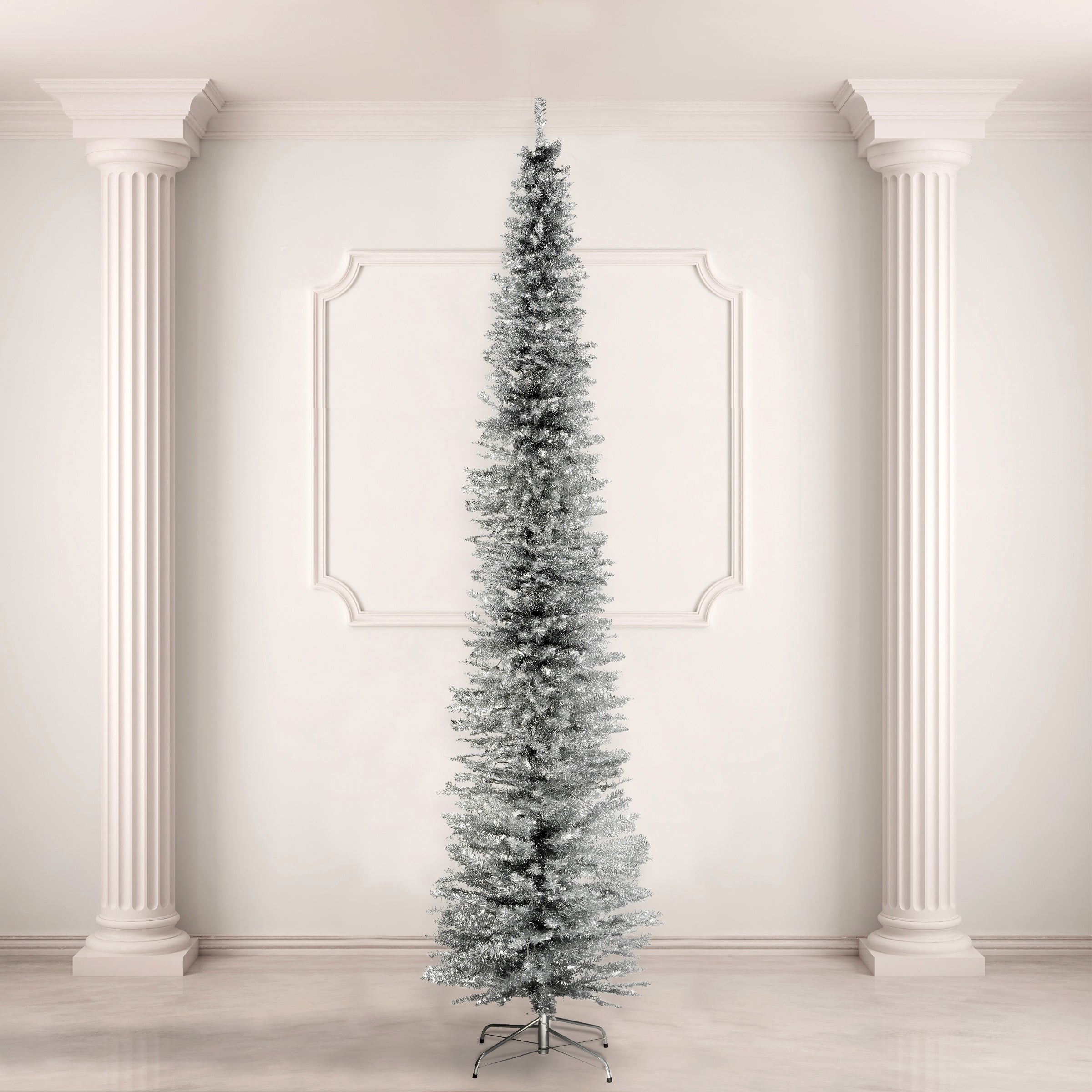 9 ft. Tinsel Collection Silver Tree