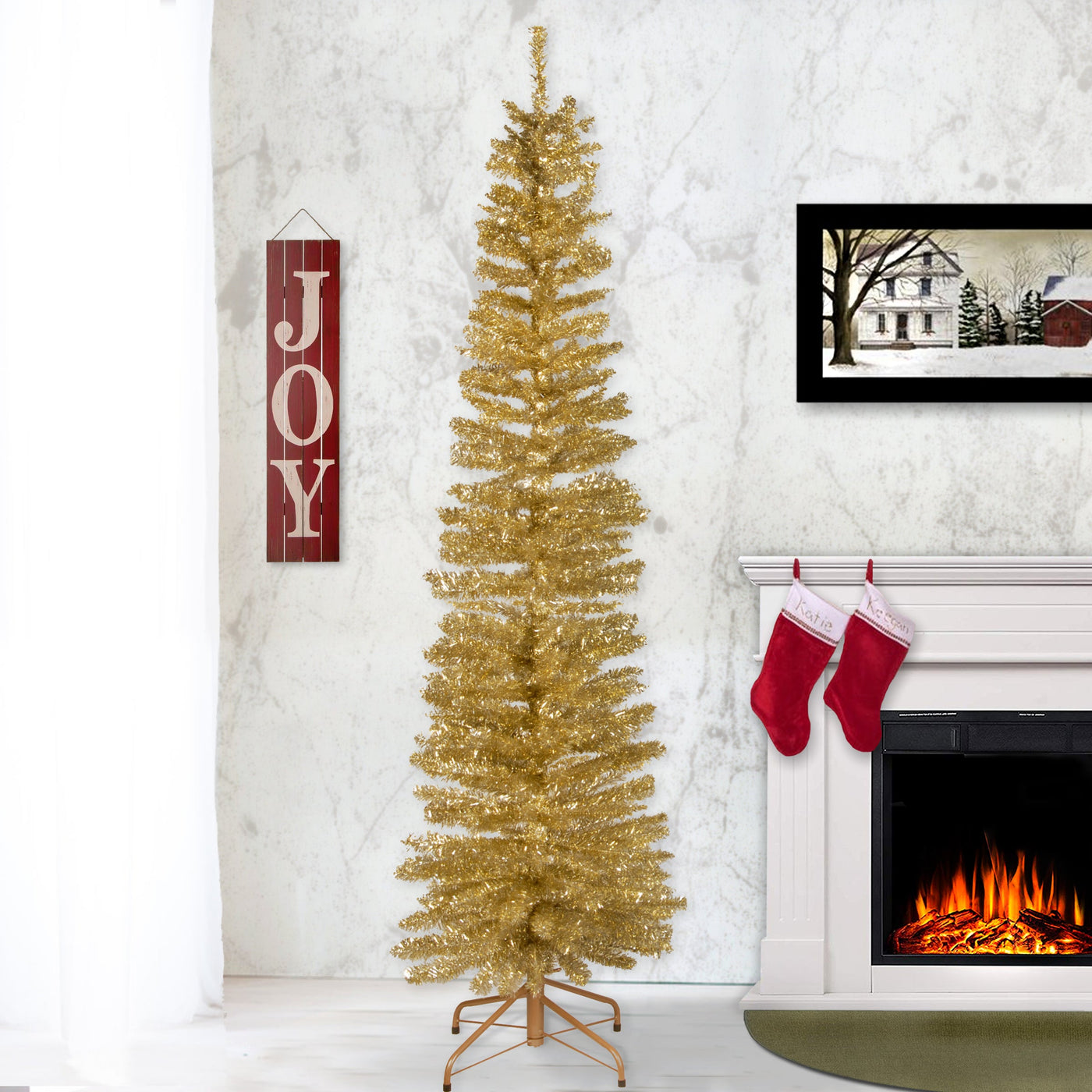 6 ft. Tinsel Collection Champagne Tree