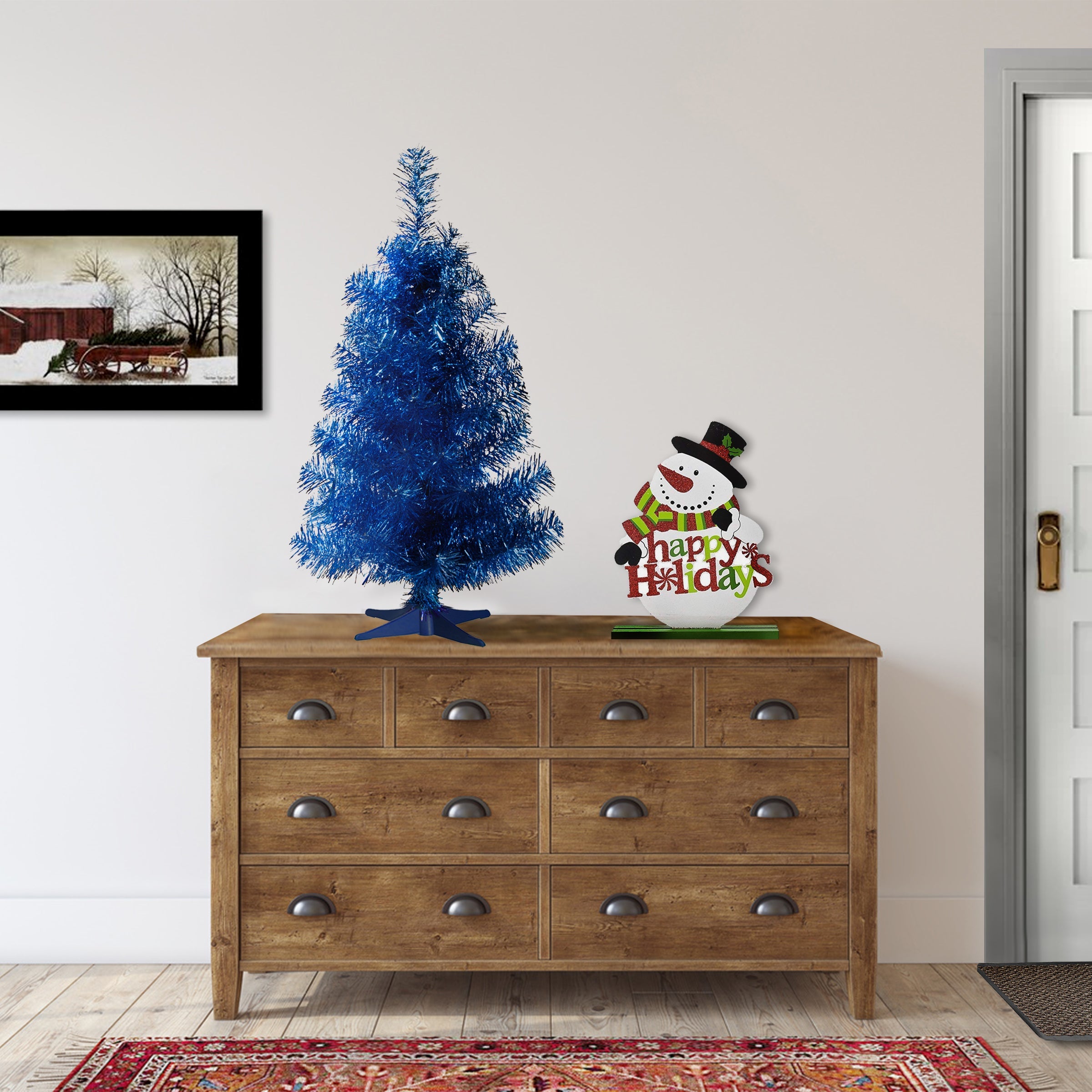 3 ft. Tinsel Collection Blue Tree