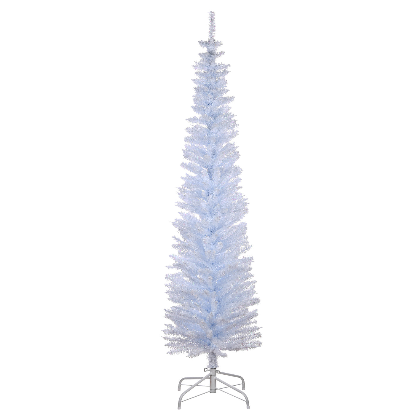 6 ft. Tinsel Collection White Iridescent Tree