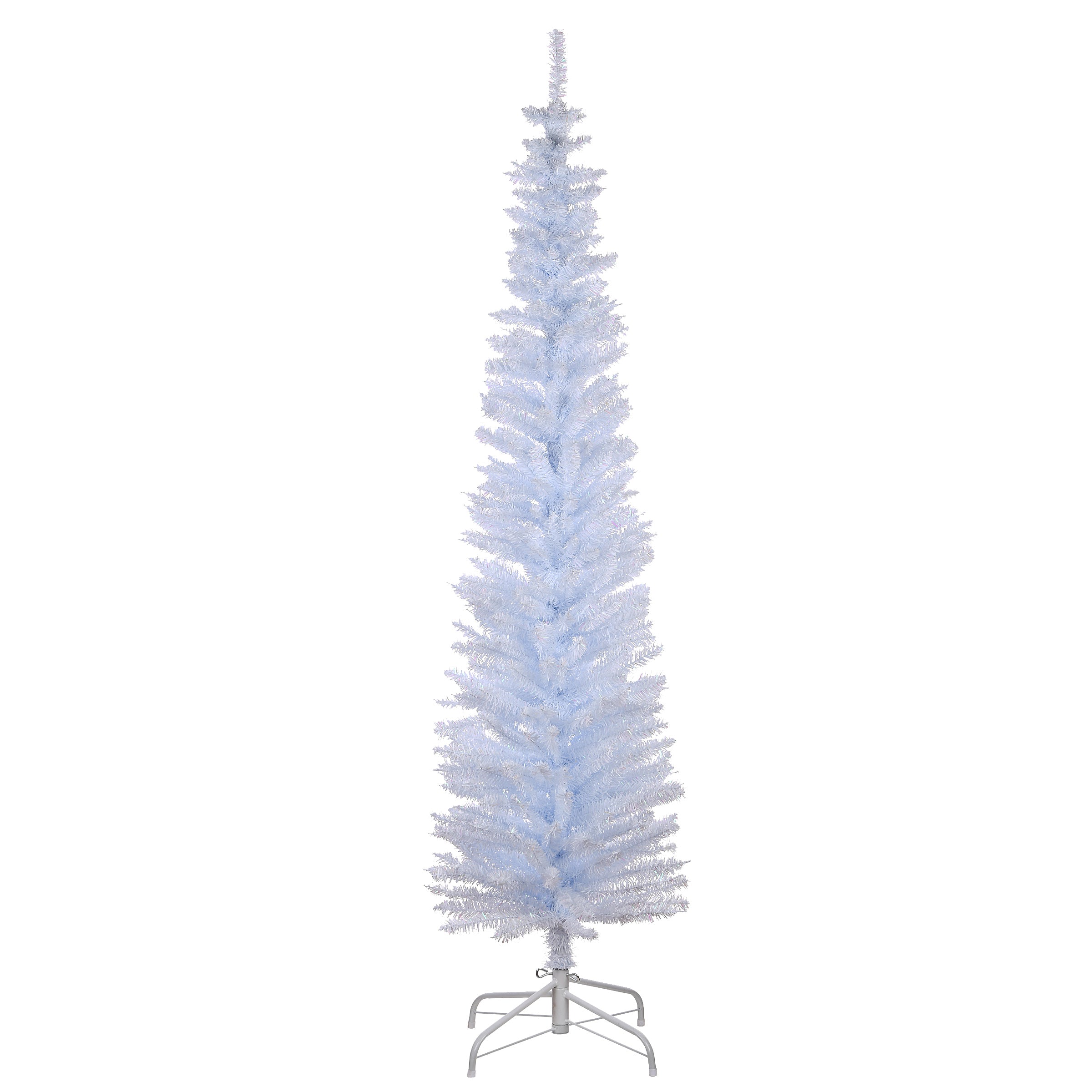 6 ft. Tinsel Collection White Iridescent Tree