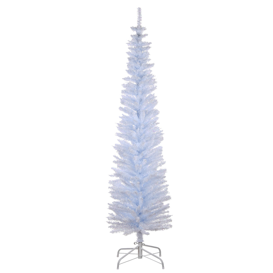 6 ft. Tinsel Collection White Iridescent Tree