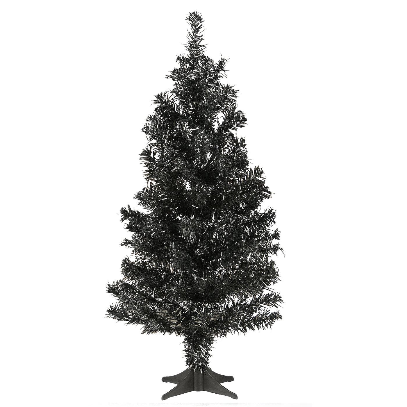 Halloween Tinsel Tree, Black, 24 in