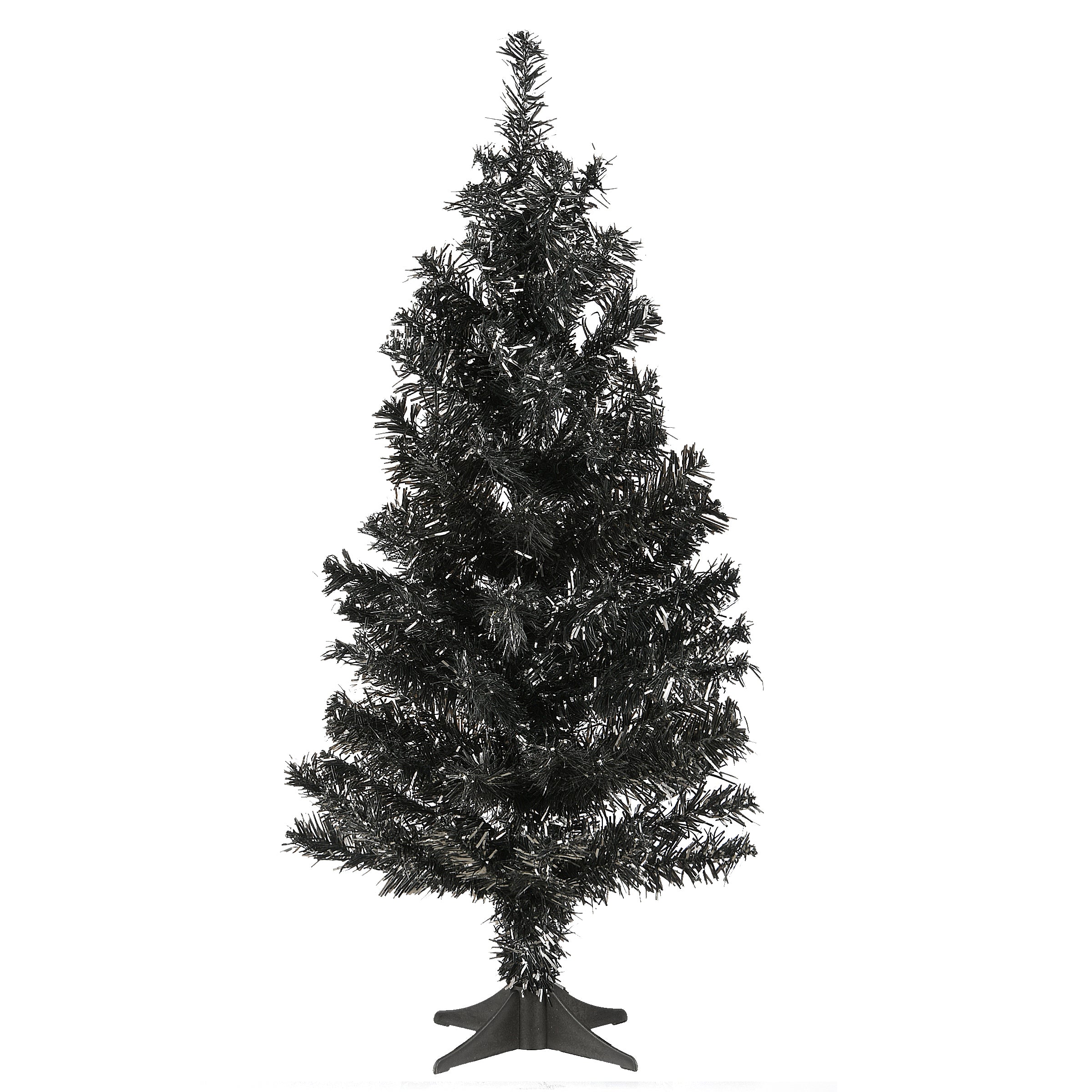 Halloween Tinsel Tree, Black, 24 in