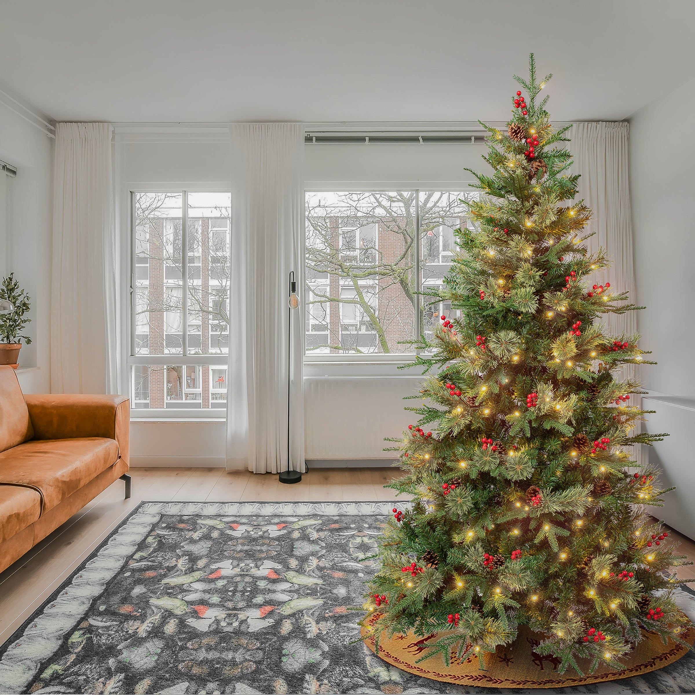 6 ft. Pre-Lit Virginia Pine Mixed Tree with LED Lights