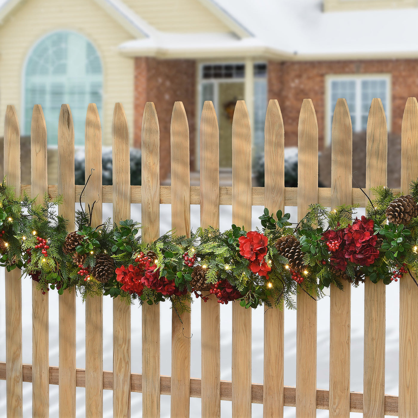 9 ft. Pre-Lit Vienna Waltz Decorated Garland with LED Lights