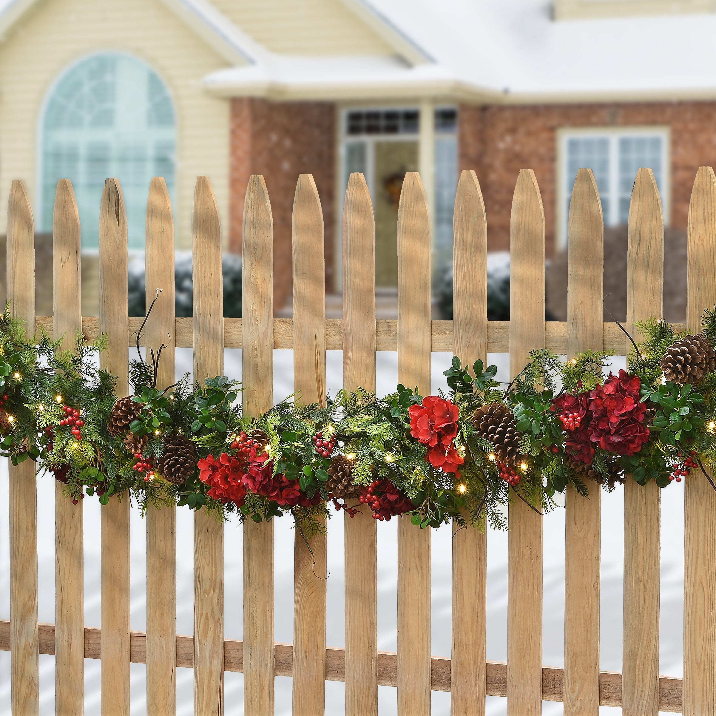 9 ft. Pre-Lit Vienna Waltz Decorated Garland with LED Lights