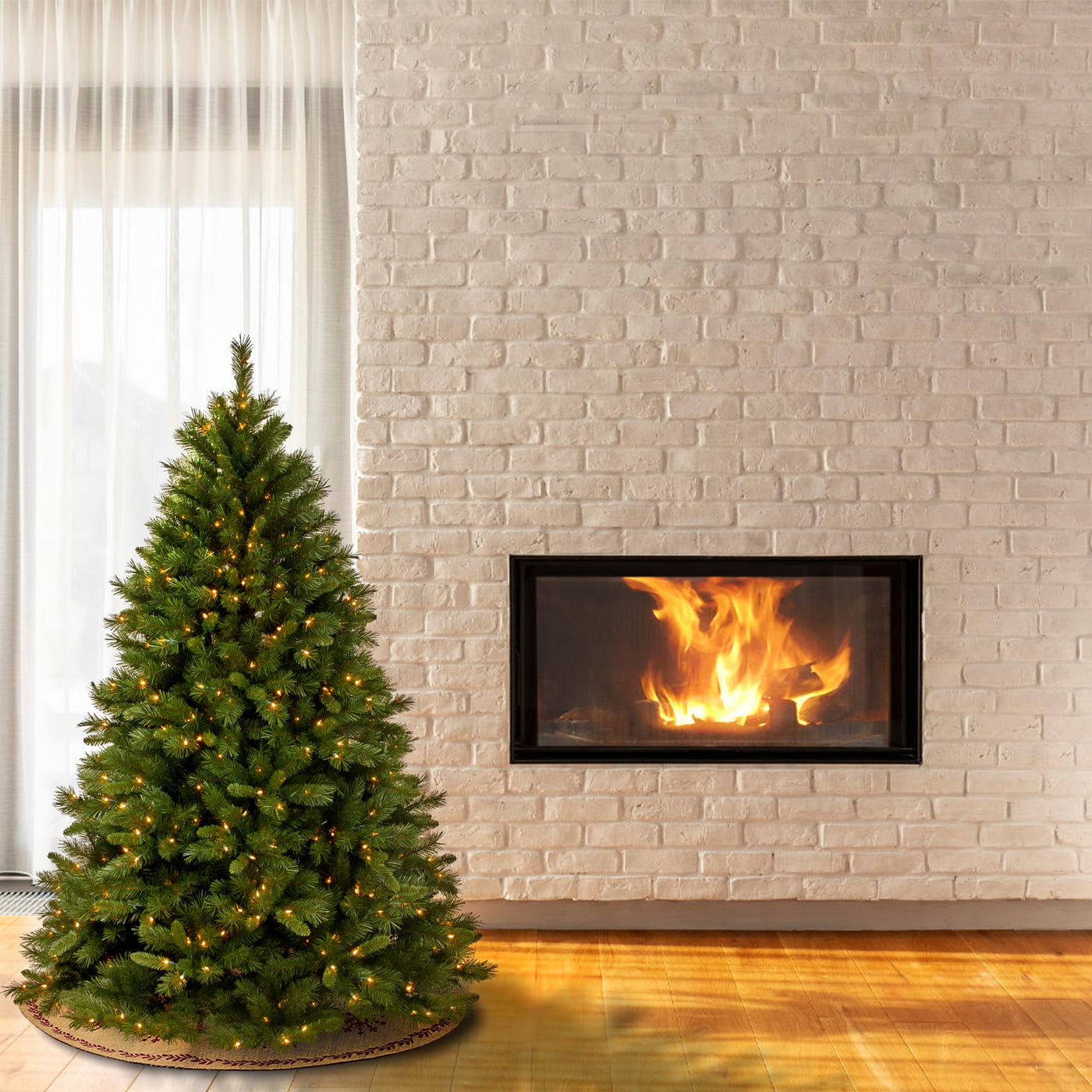 4.5 ft. Pre-Lit Winchester Pine Tree with Clear Lights