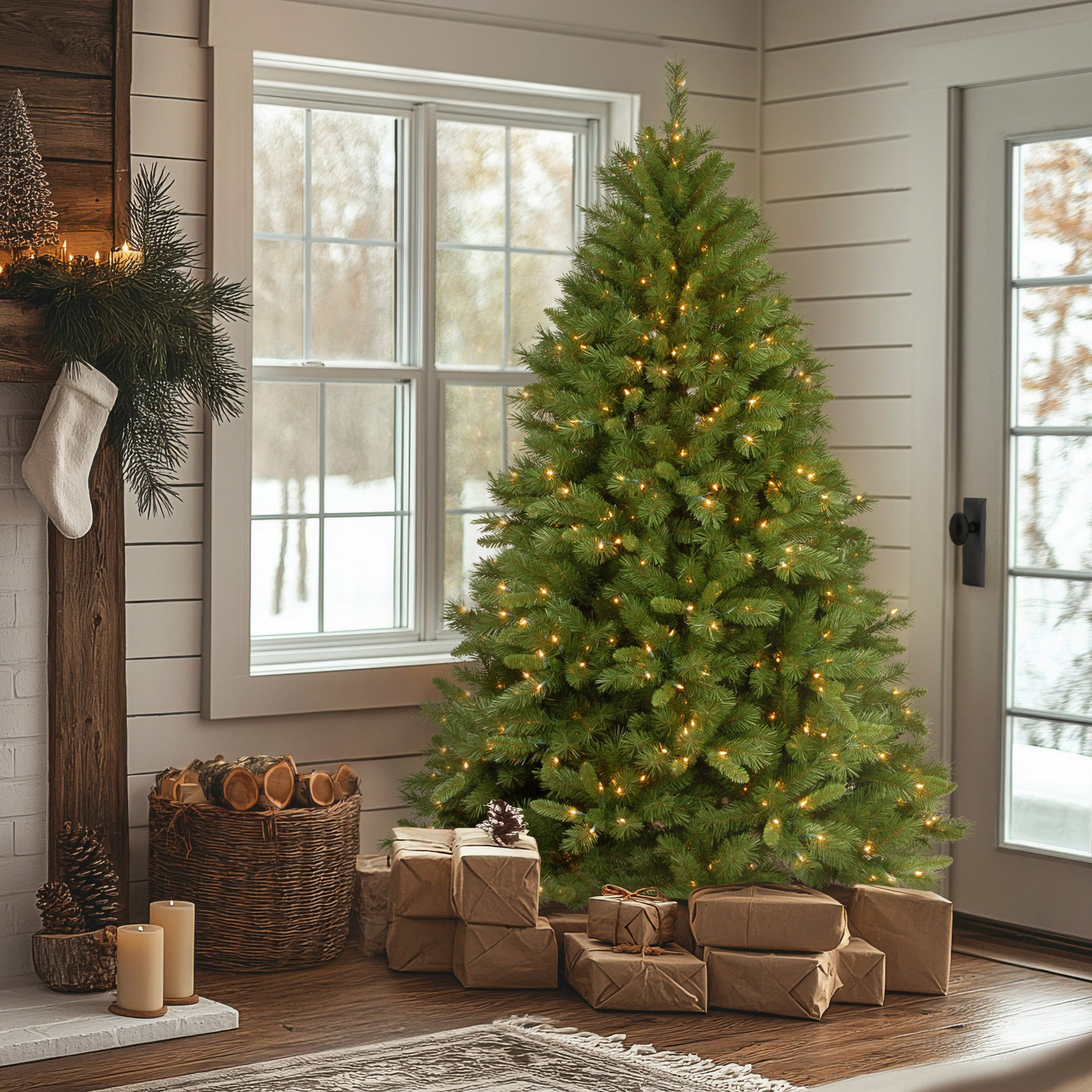 7.5 ft. Pre-Lit Winchester Pine Tree with Clear Lights