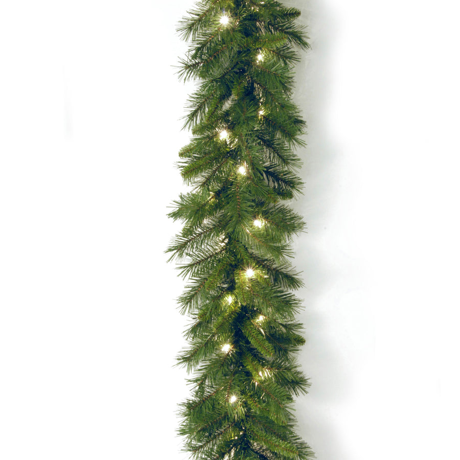 9 ft. Pre-Lit Winchester Pine Garland with Clear Lights