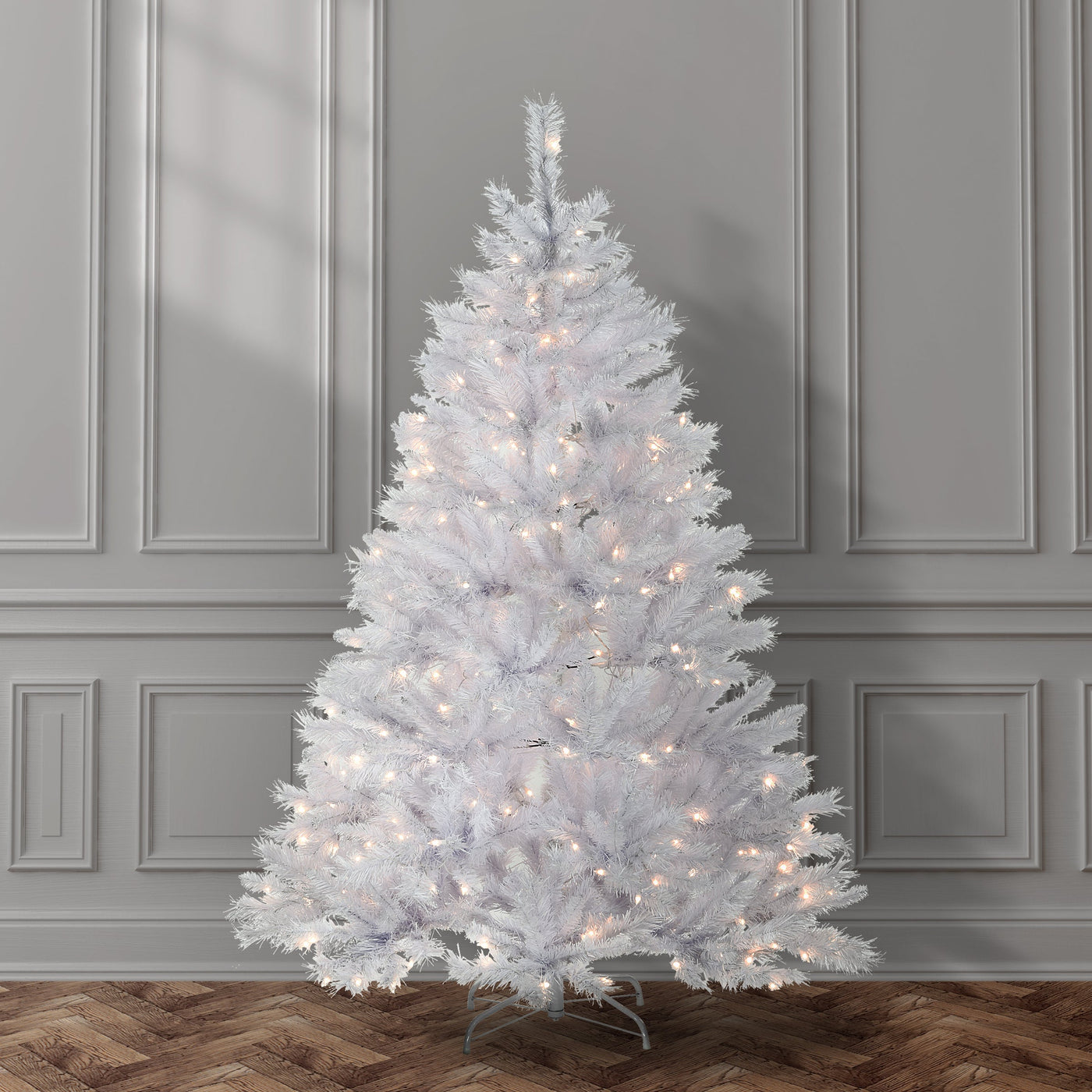 6 ft. Pre-Lit Winchester Pine White Tree with Clear Lights