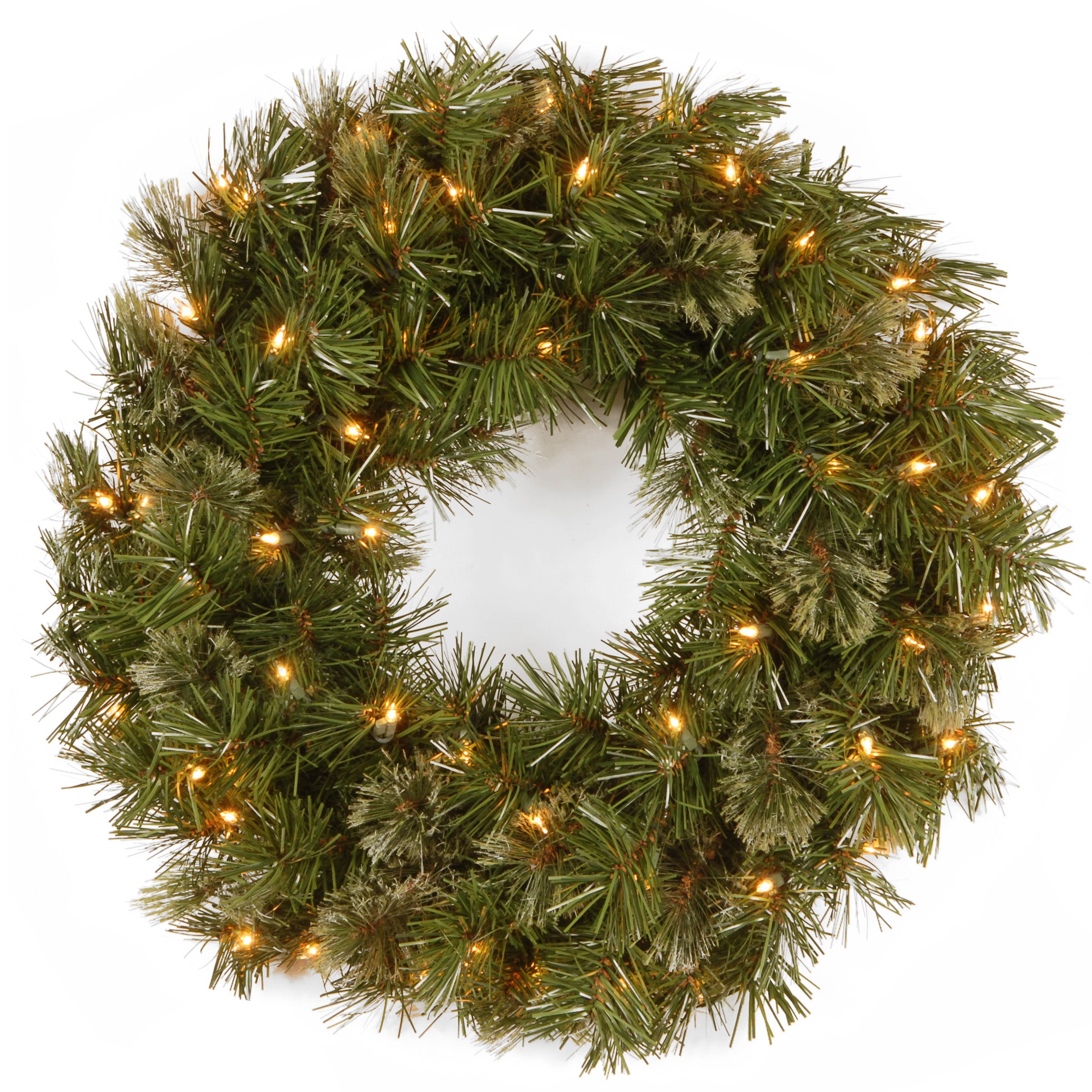 24 in. Pre-Lit Wispy Willow Wreath with Clear Lights