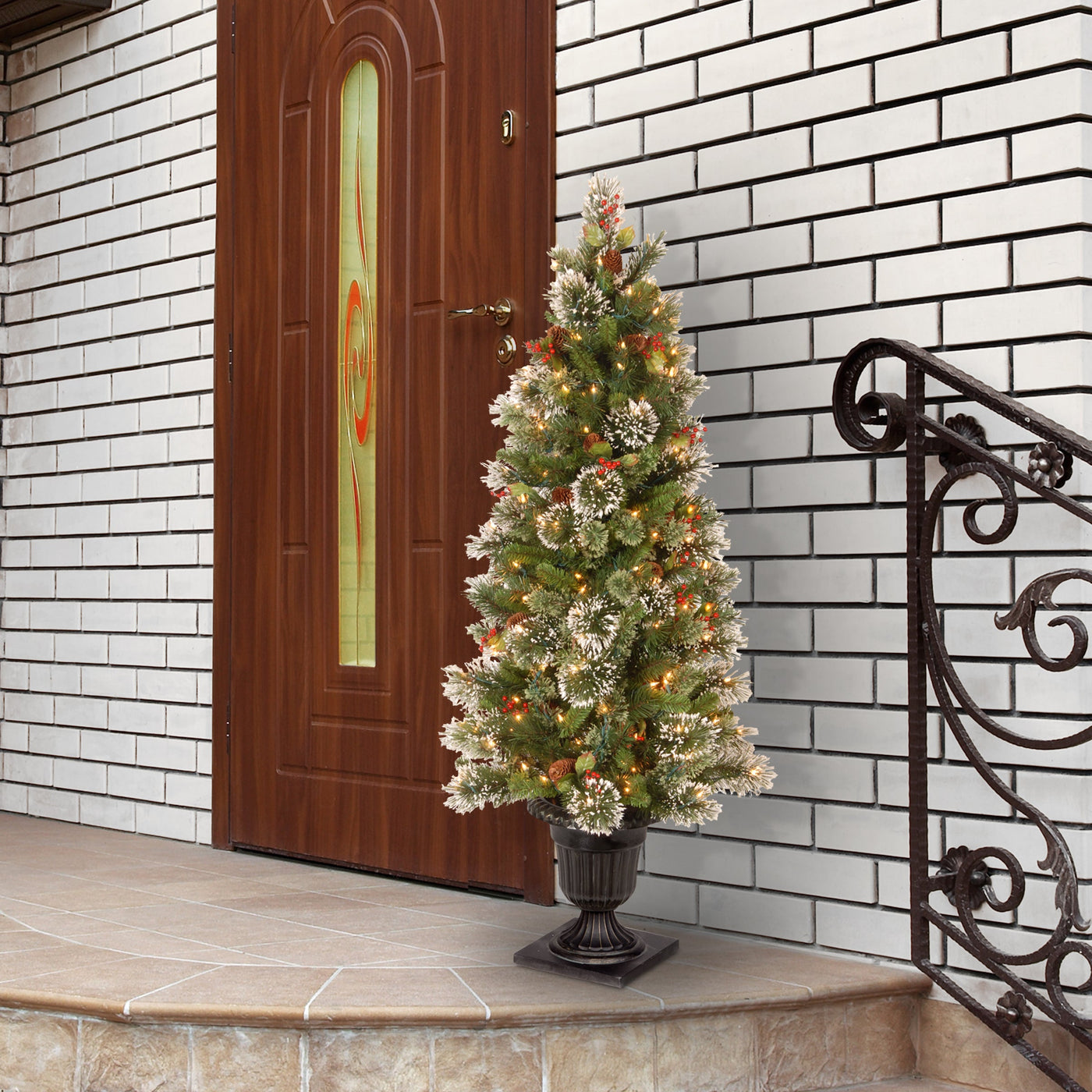 5 ft. Pre-Lit Wintry Pine Tree with Clear Lights