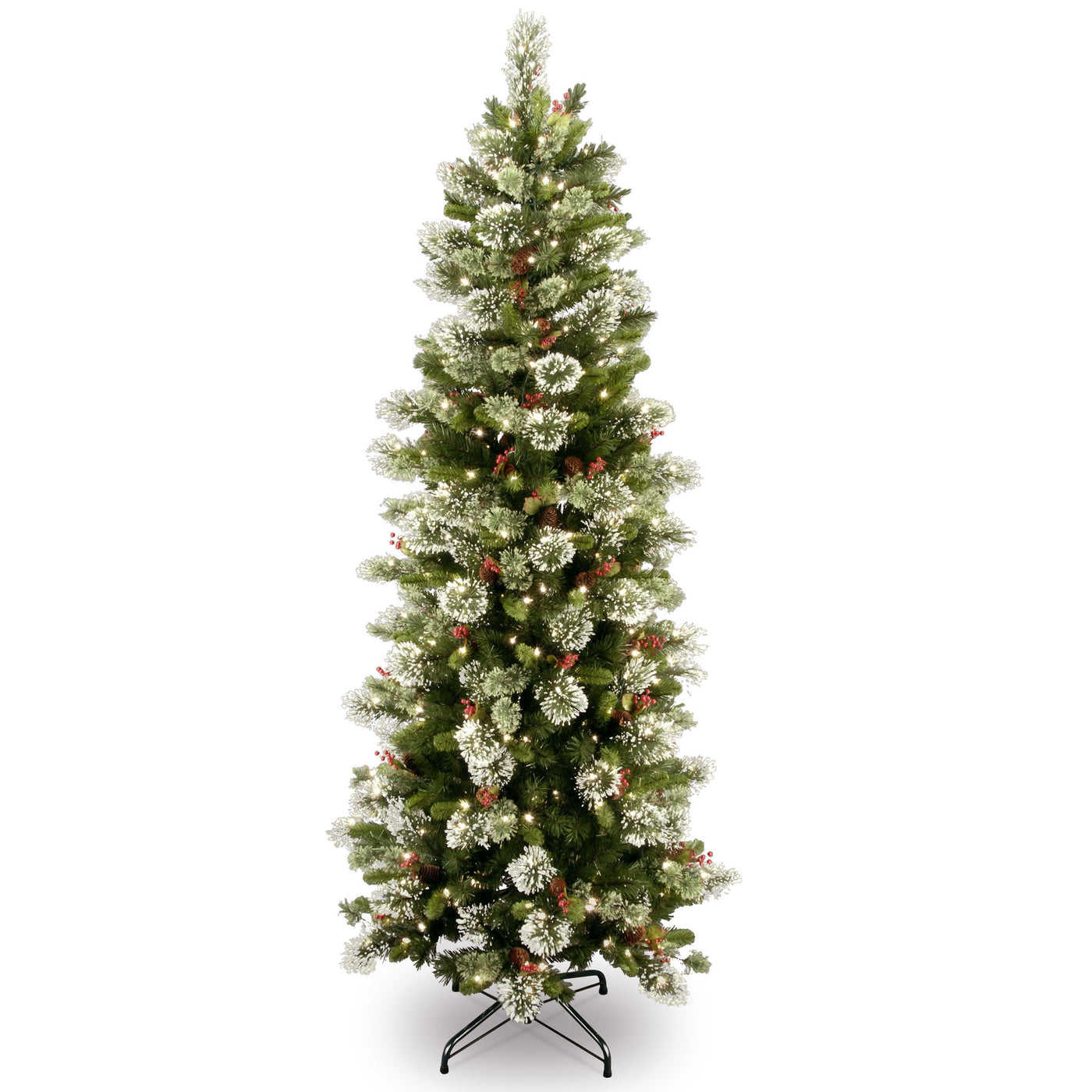 6.5 ft. Pre-Lit Wintry Pine Slim Tree with Clear Lights