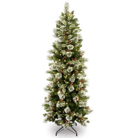 6.5 ft. Pre-Lit Wintry Pine Slim Tree with Clear Lights