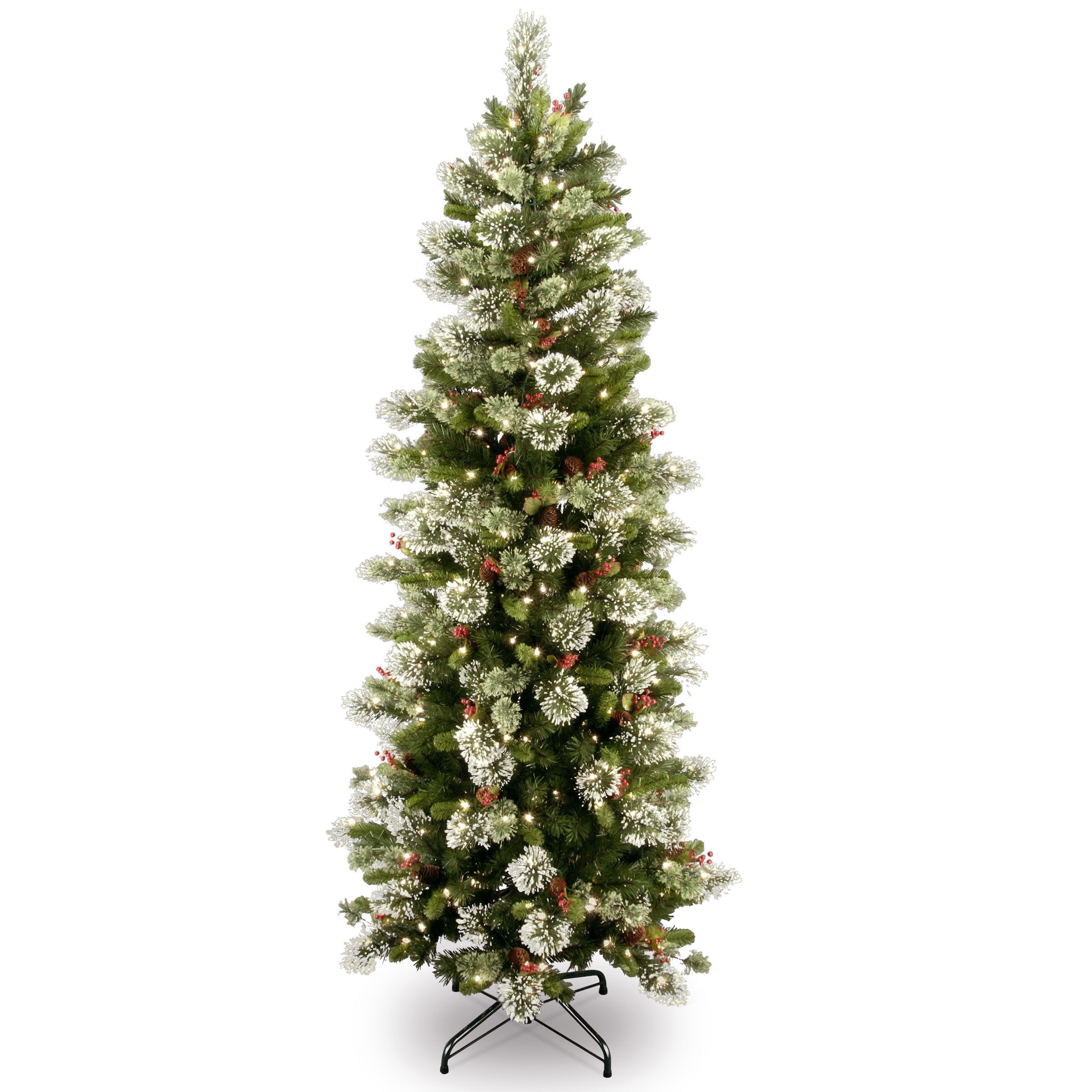 6.5 ft. Pre-Lit Wintry Pine Slim Tree with Clear Lights