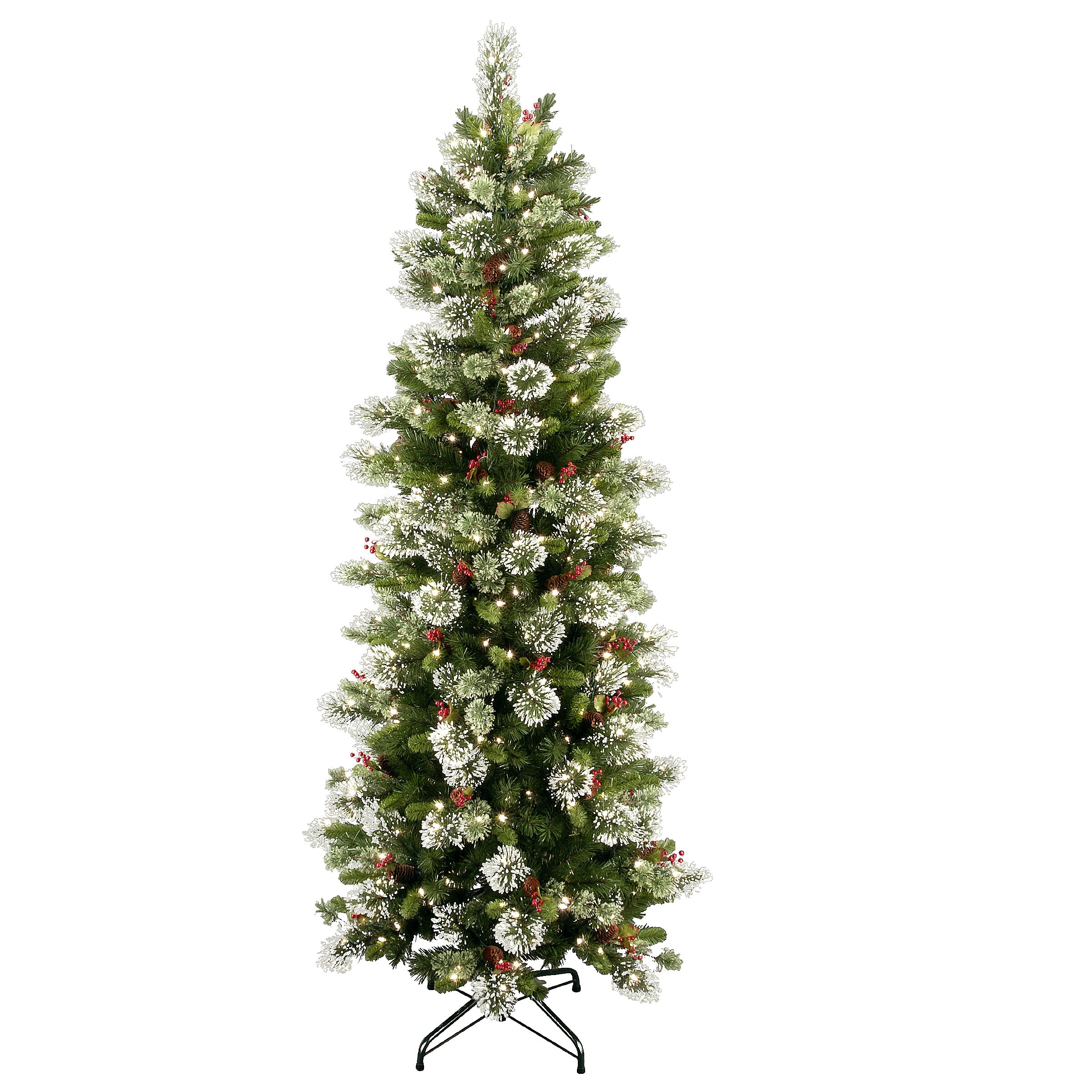 7.5 ft. Pre-Lit Wintry Pine Slim Tree with Clear Lights