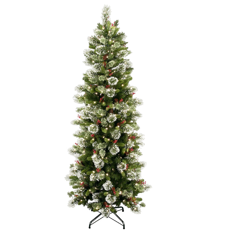 7.5 ft. Pre-Lit Wintry Pine Slim Tree with Clear Lights