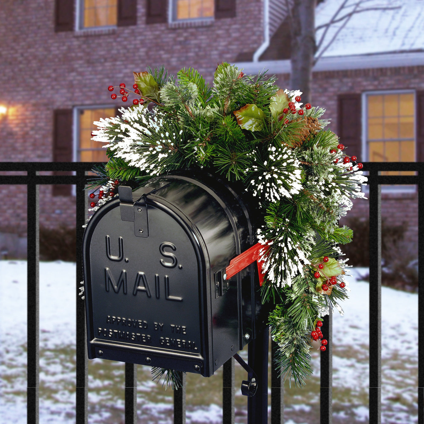 36 in. Wintry Pine Mailbox Swag
