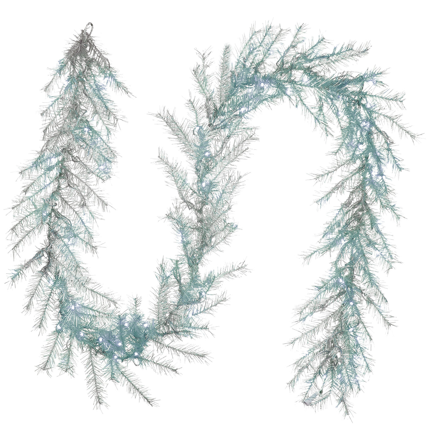 9 ft. Pre-Lit Crystal Silver Metallic Garland with Multifunctional LED Lights