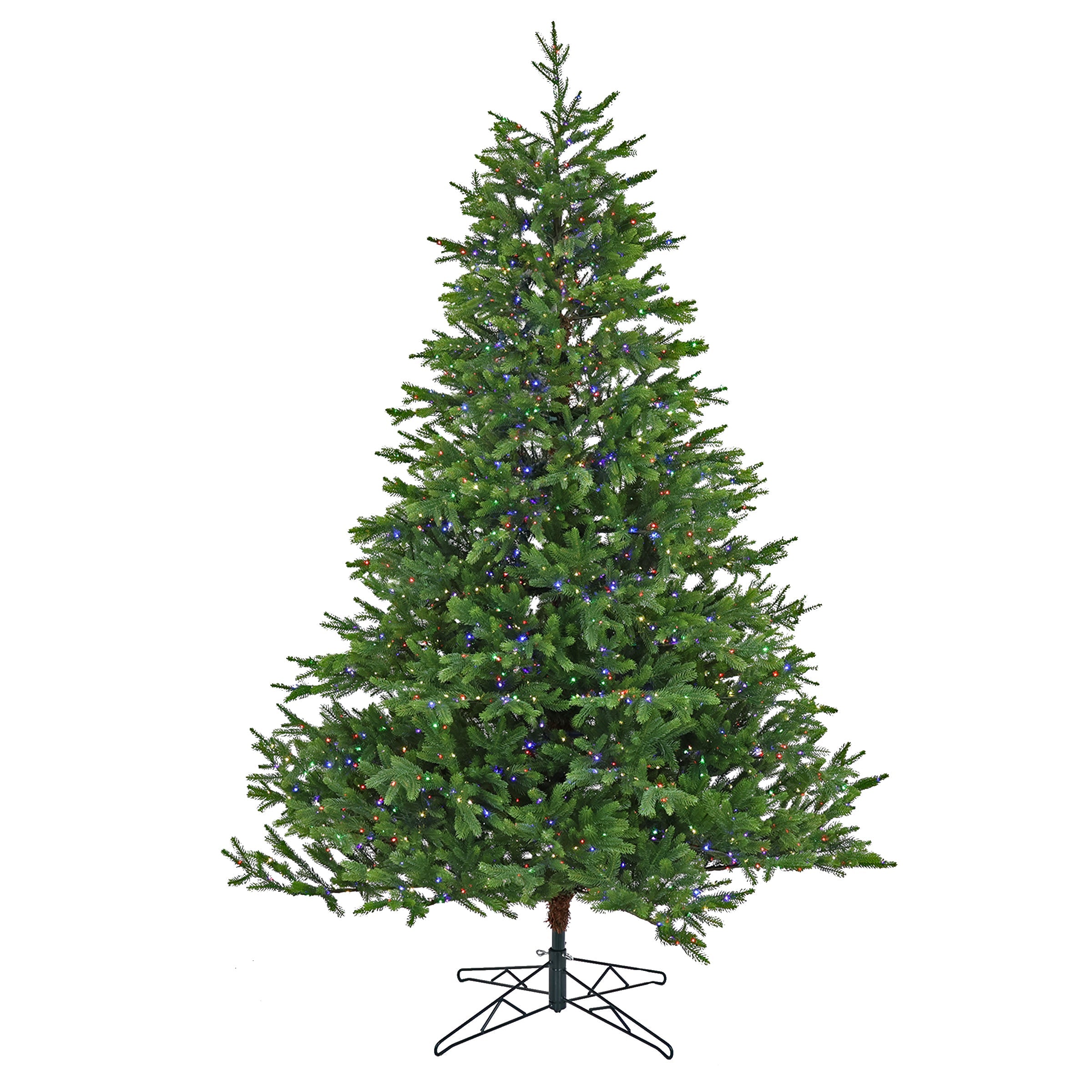7.5 ft. Pre-Lit Noble Fir Tree with Dual Color Changing Rice Lights