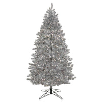 7.5 ft. Pre-Lit Christmas Matt Silver Metallic Tree
