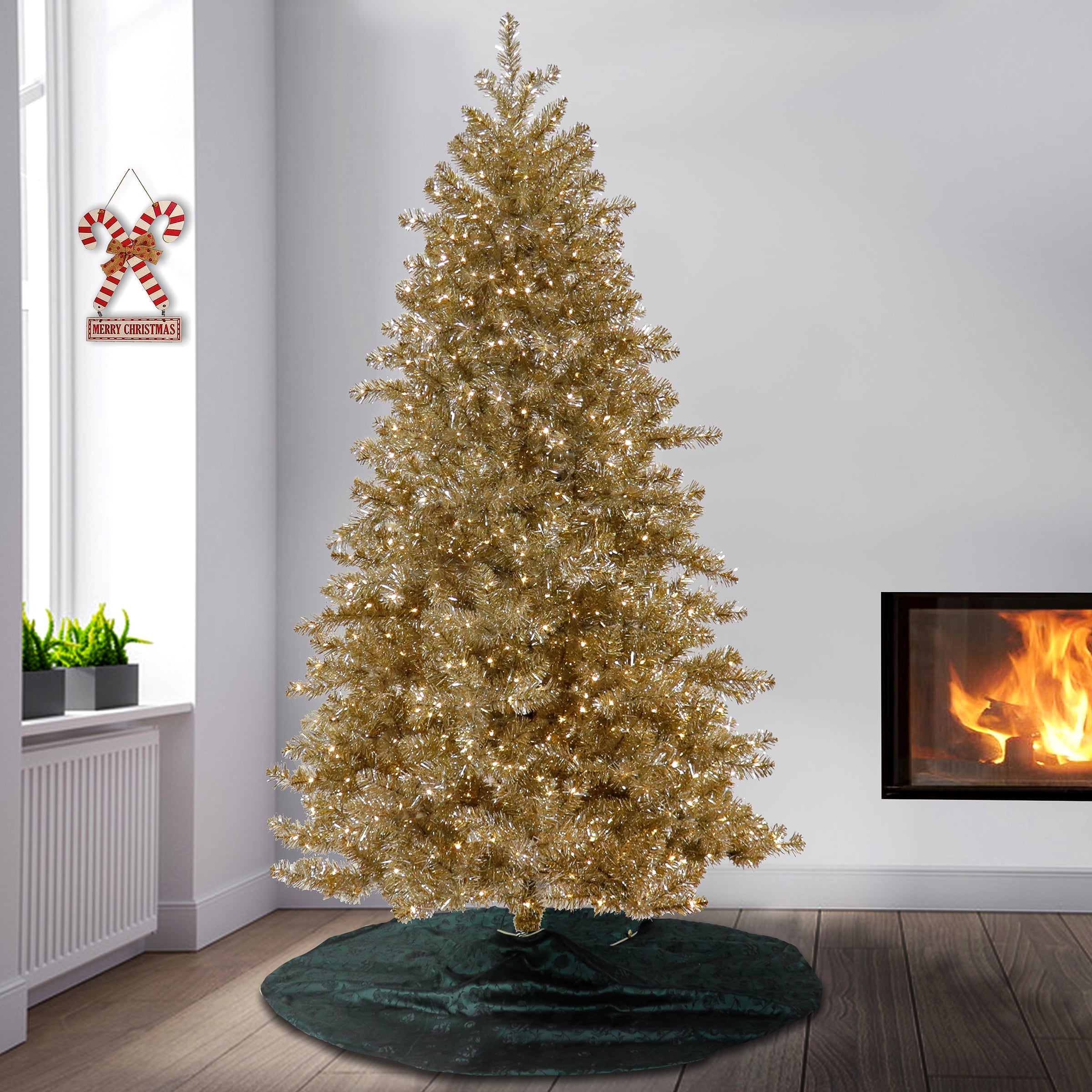 7.5 ft. Pre-Lit Christmas Platinum Metallic Tree