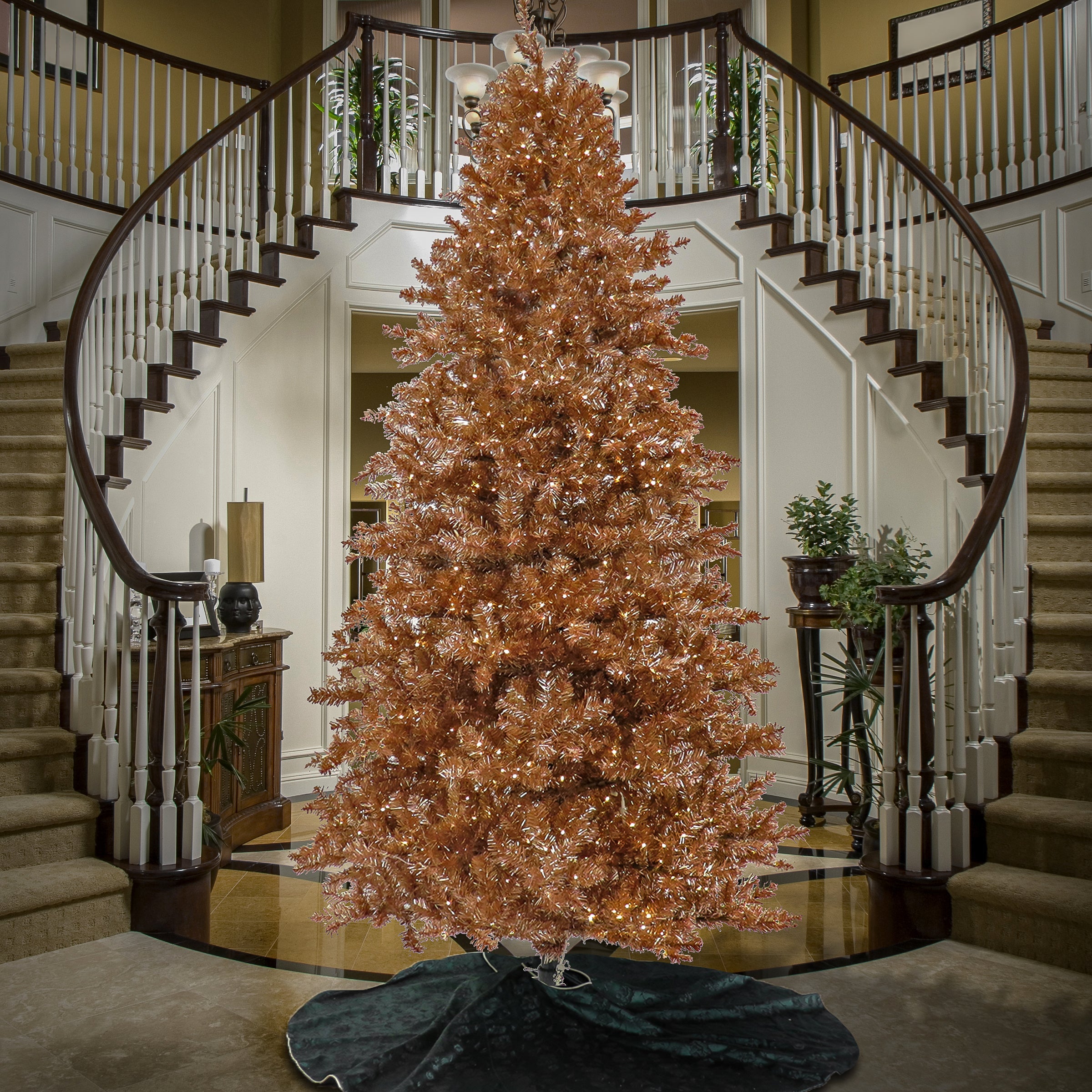 10 ft.Pre-Lit Christmas Rose Gold Tree