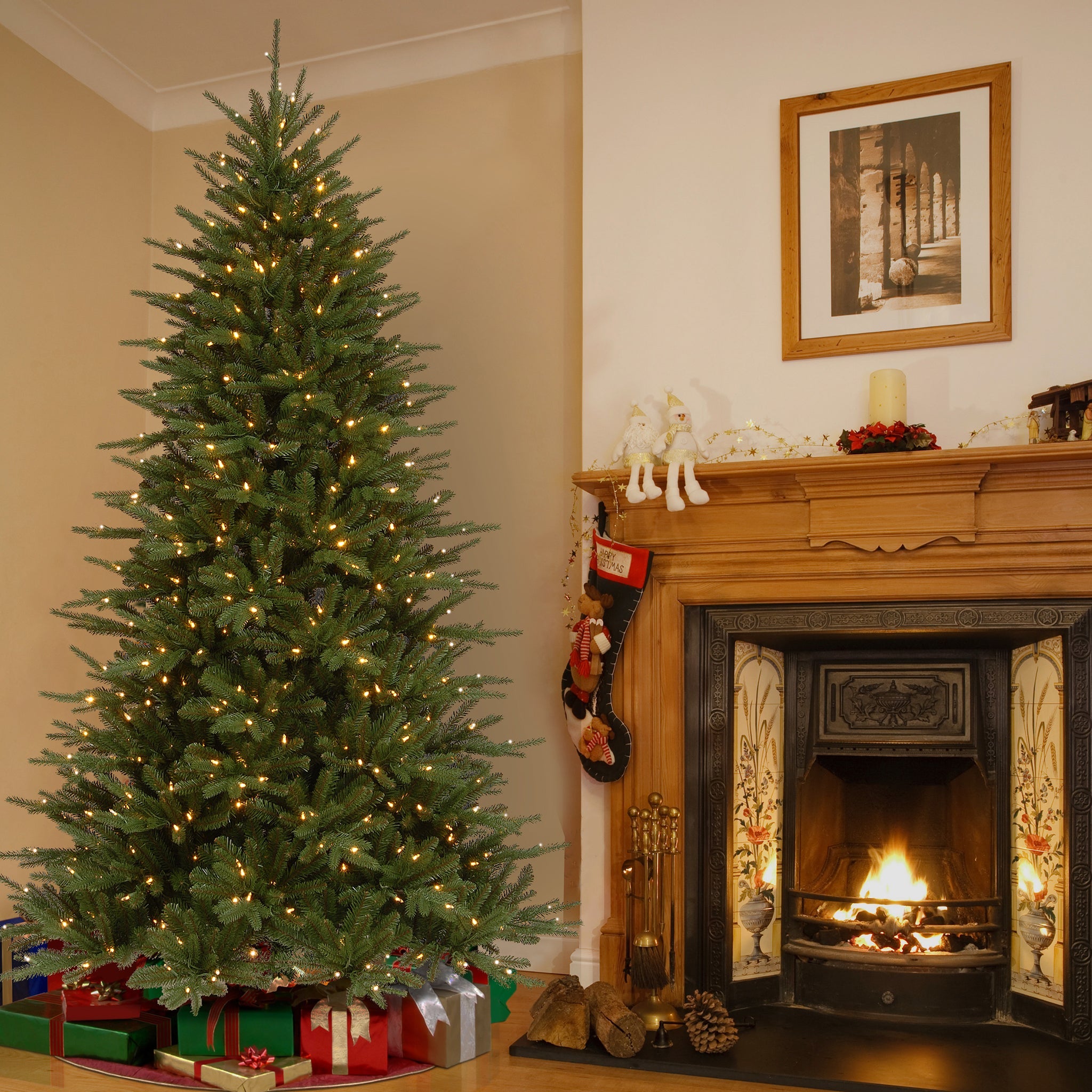 7.5 ft. Pre-Lit Easton Spruce Tree with Dual Color LED Lights