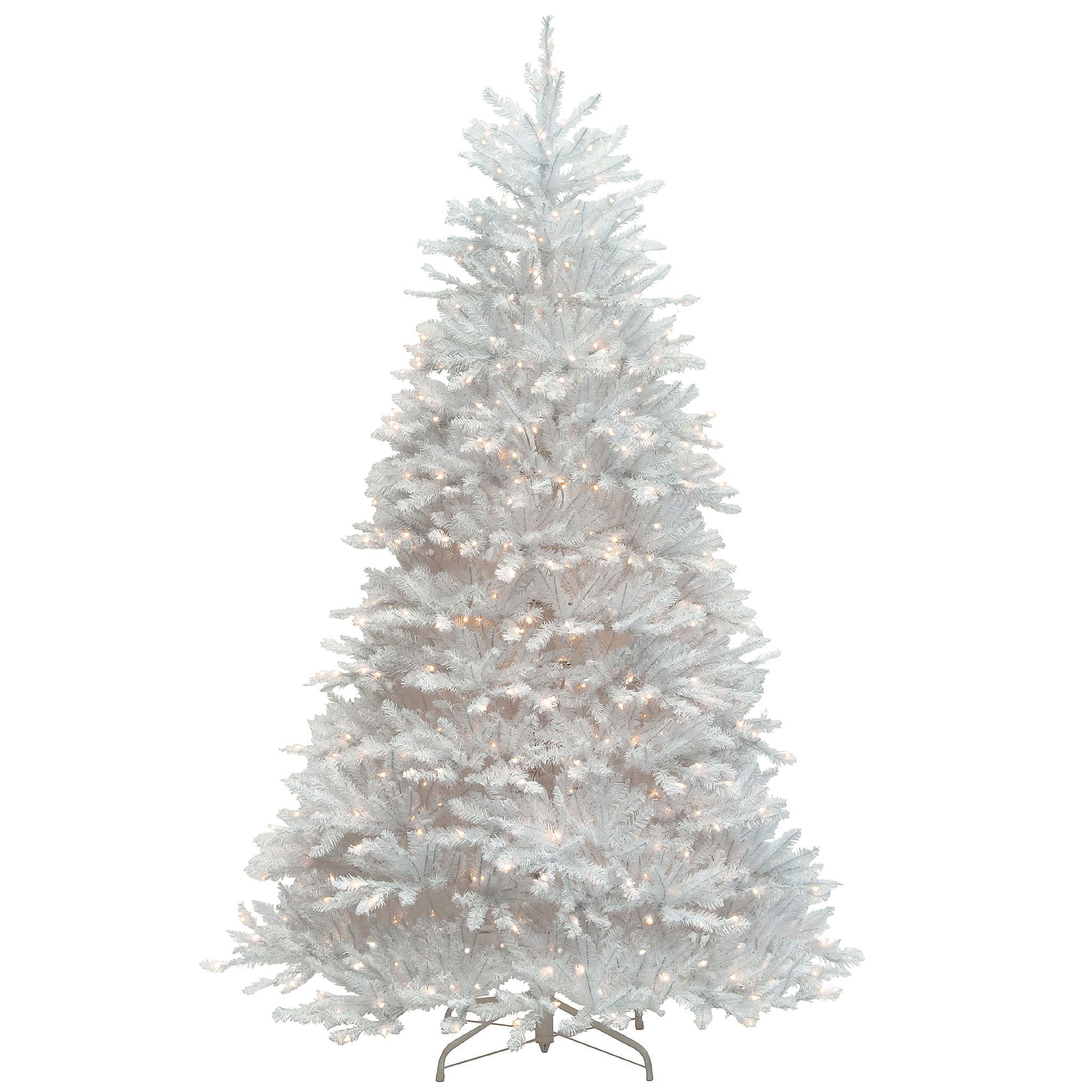 7.5 ft. Pre-Lit Dunhill Fir White Tree with Clear Lights