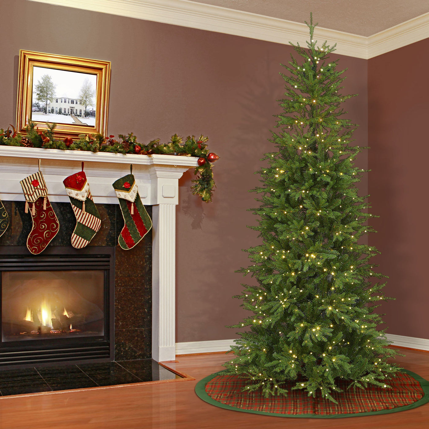 7.5 ft. Pre-Lit Bedminster Spruce Slim Tree with Dual Color LED Infinity Lights