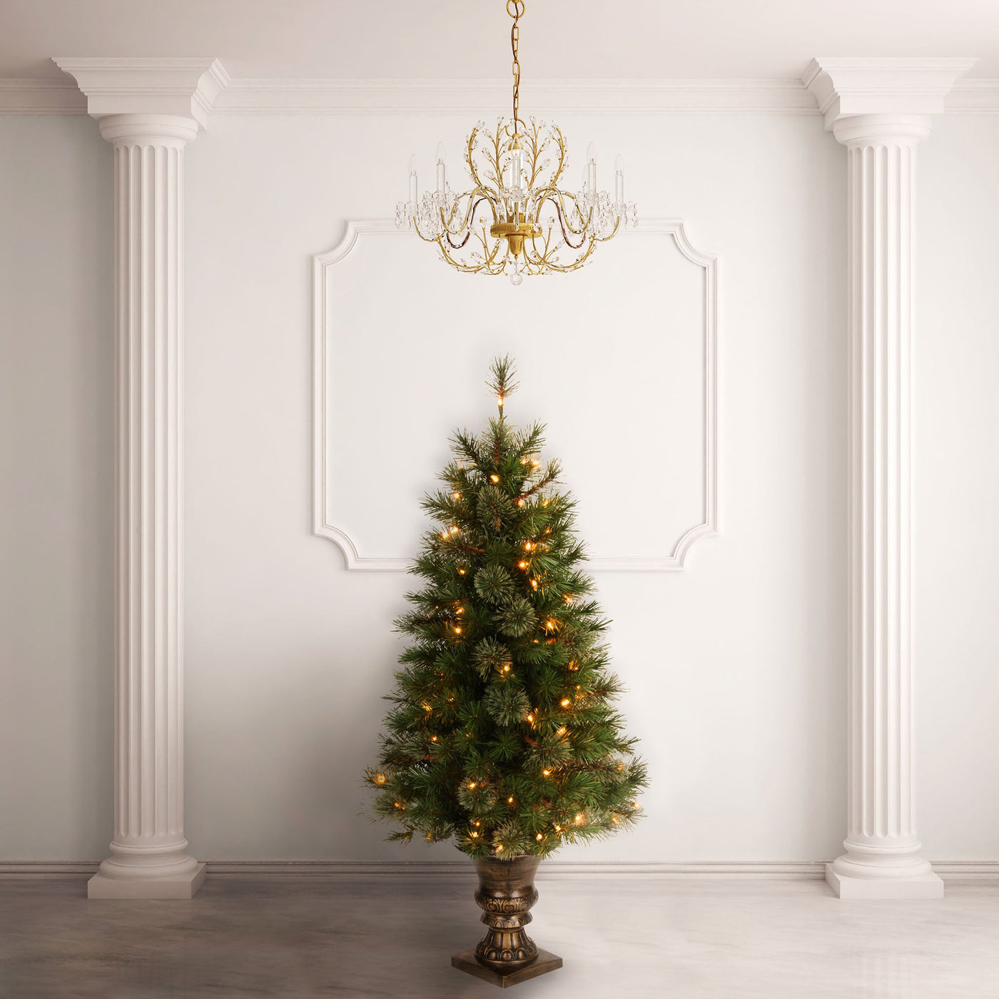 4 ft. Pre-Lit Atlanta Spruce Tree with Clear Lights