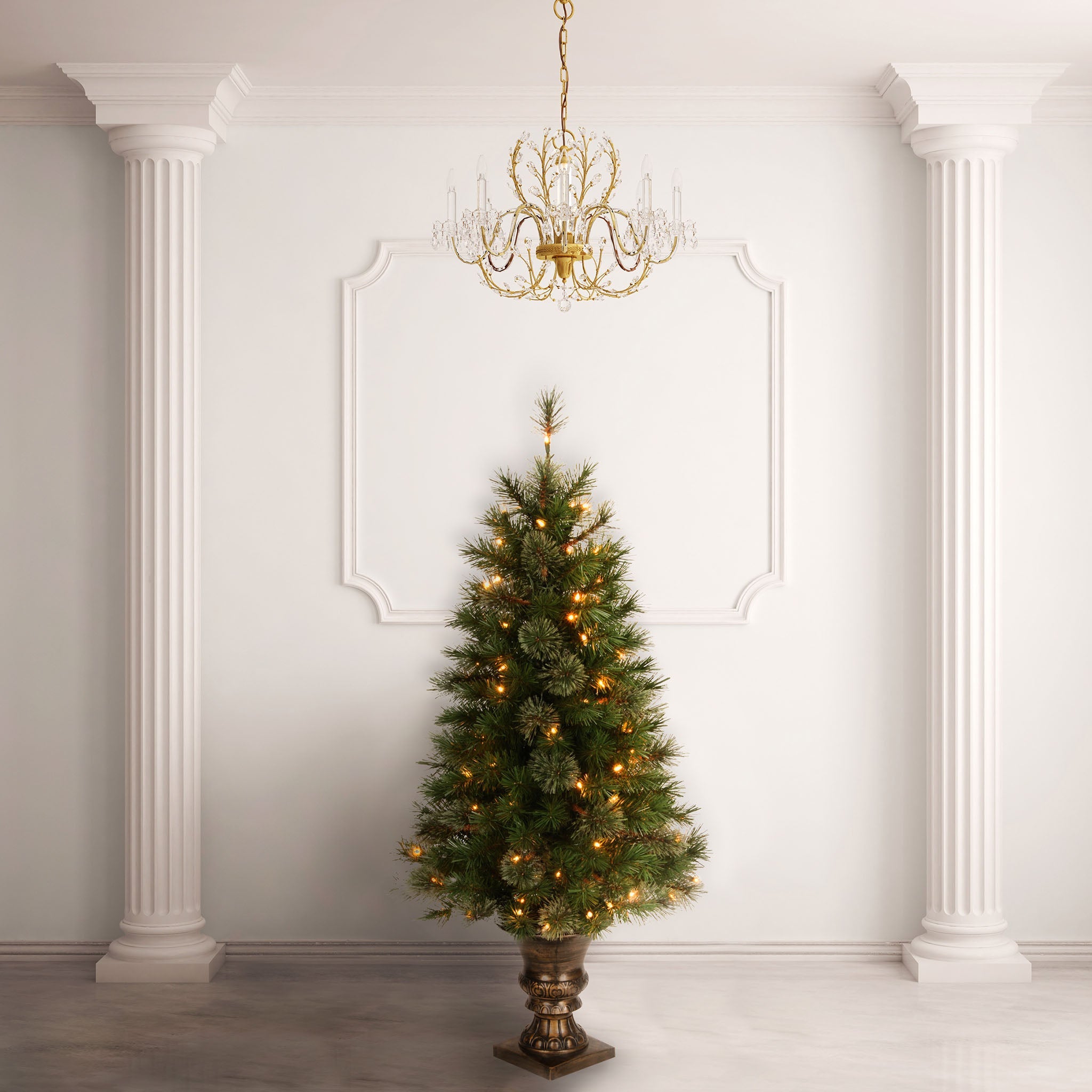 4 ft. Pre-Lit Atlanta Spruce Tree with Clear Lights