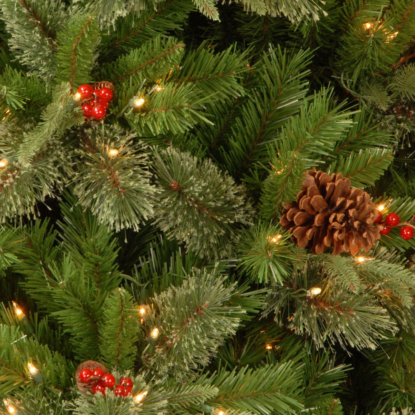 4 ft. Pre-Lit Snowy Bristle Berry Tree with Clear Lights