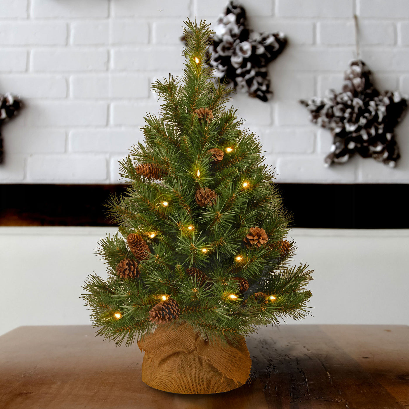 3 ft.Pre-Lit Pine Cone Tree with LED Lights
