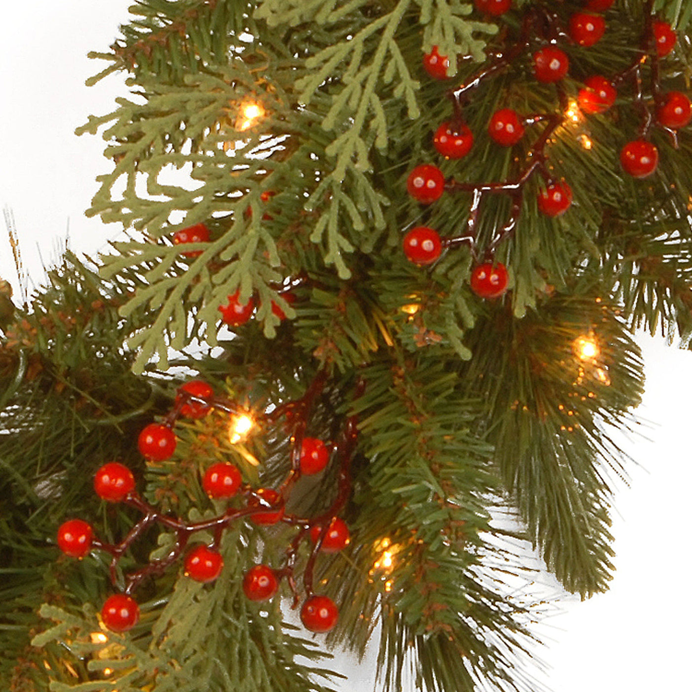 24 in. Pre-Lit Classical Collection Wreath with Warm White LED Lights